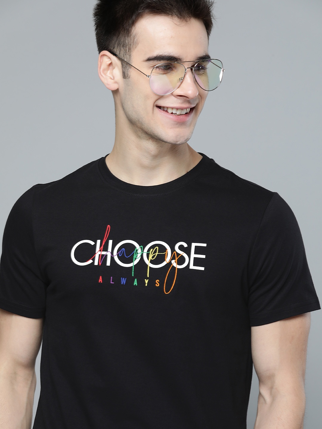 

Mast & Harbour Pride Men Black & White Pure Cotton Printed T-shirt