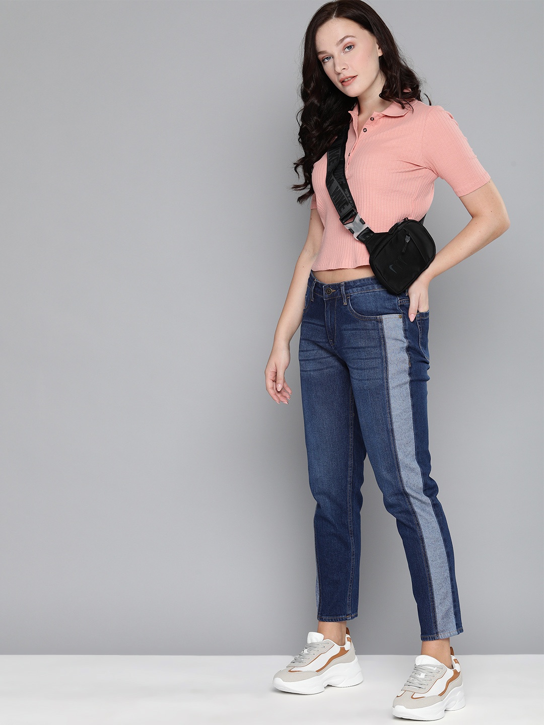 

Harvard Women Blue & Grey Slim Fit Mid-Rise Clean Look Jeans