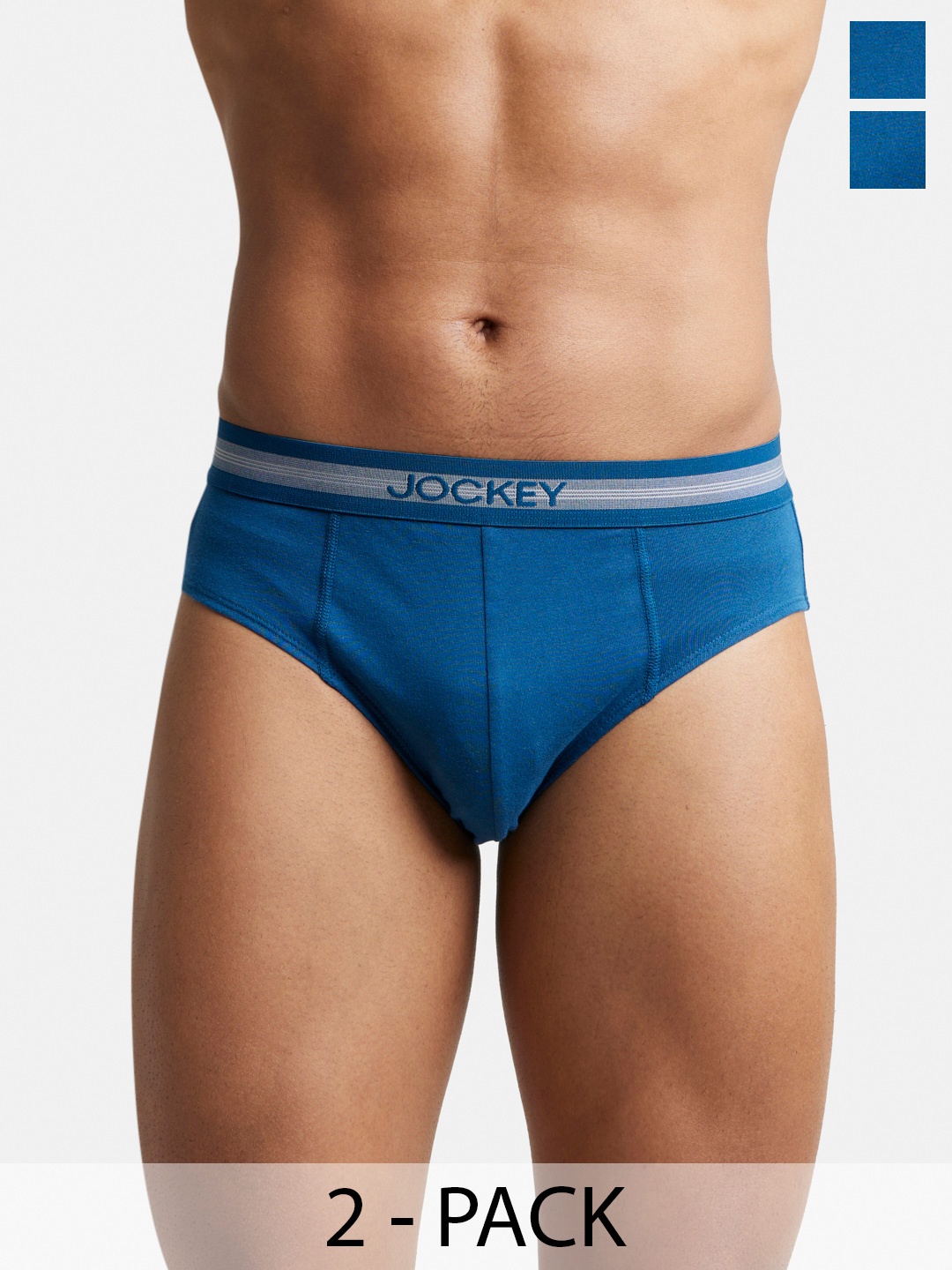 

Jockey Pack Of 2 Super Combed Cotton Brief with Stay Fresh Treatment-1010, Teal