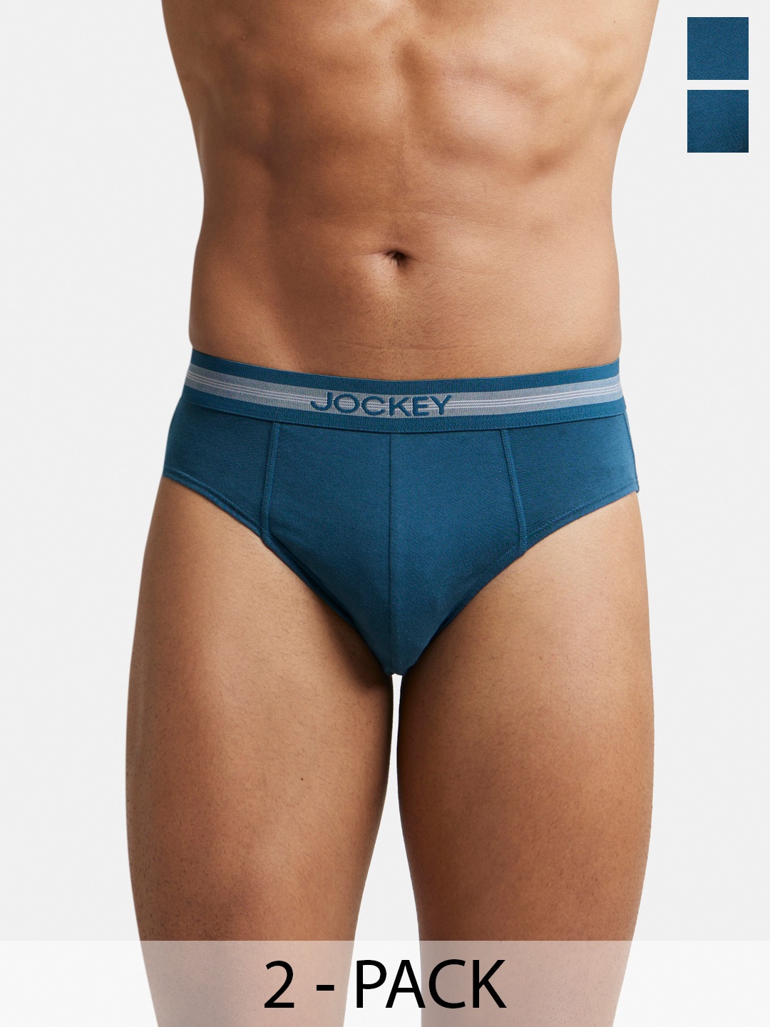 

Jockey Pack Of 2 Super Combed Cotton Brief with Stay Fresh Treatment-1010, Teal
