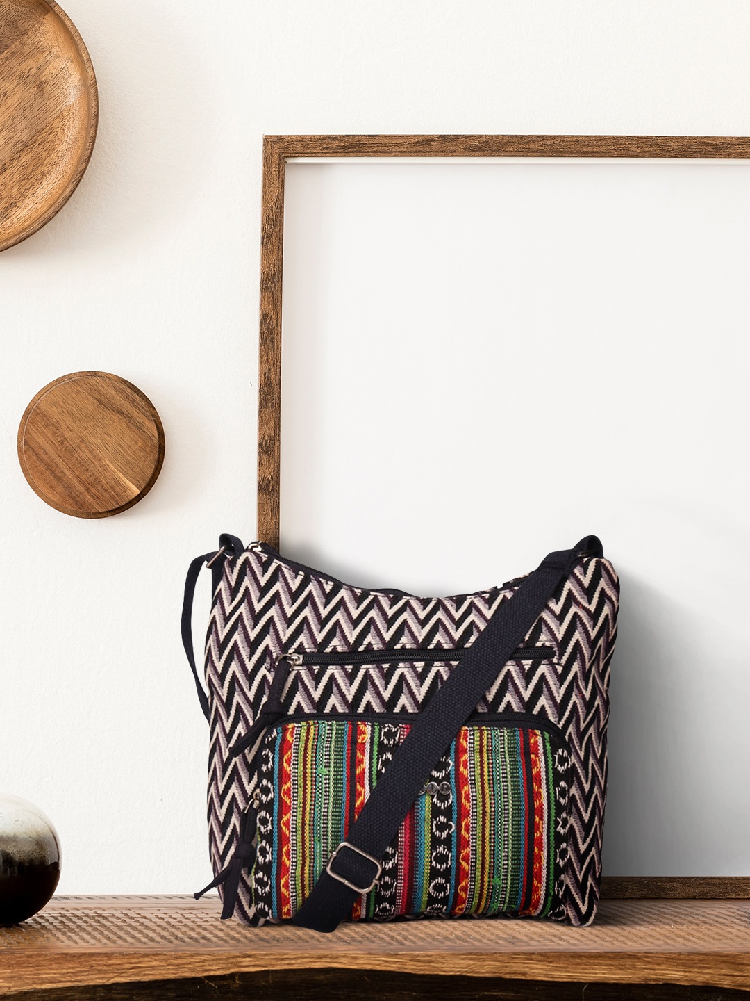 

ASTRID Multicoloured Self Design Sling Bag, Multi