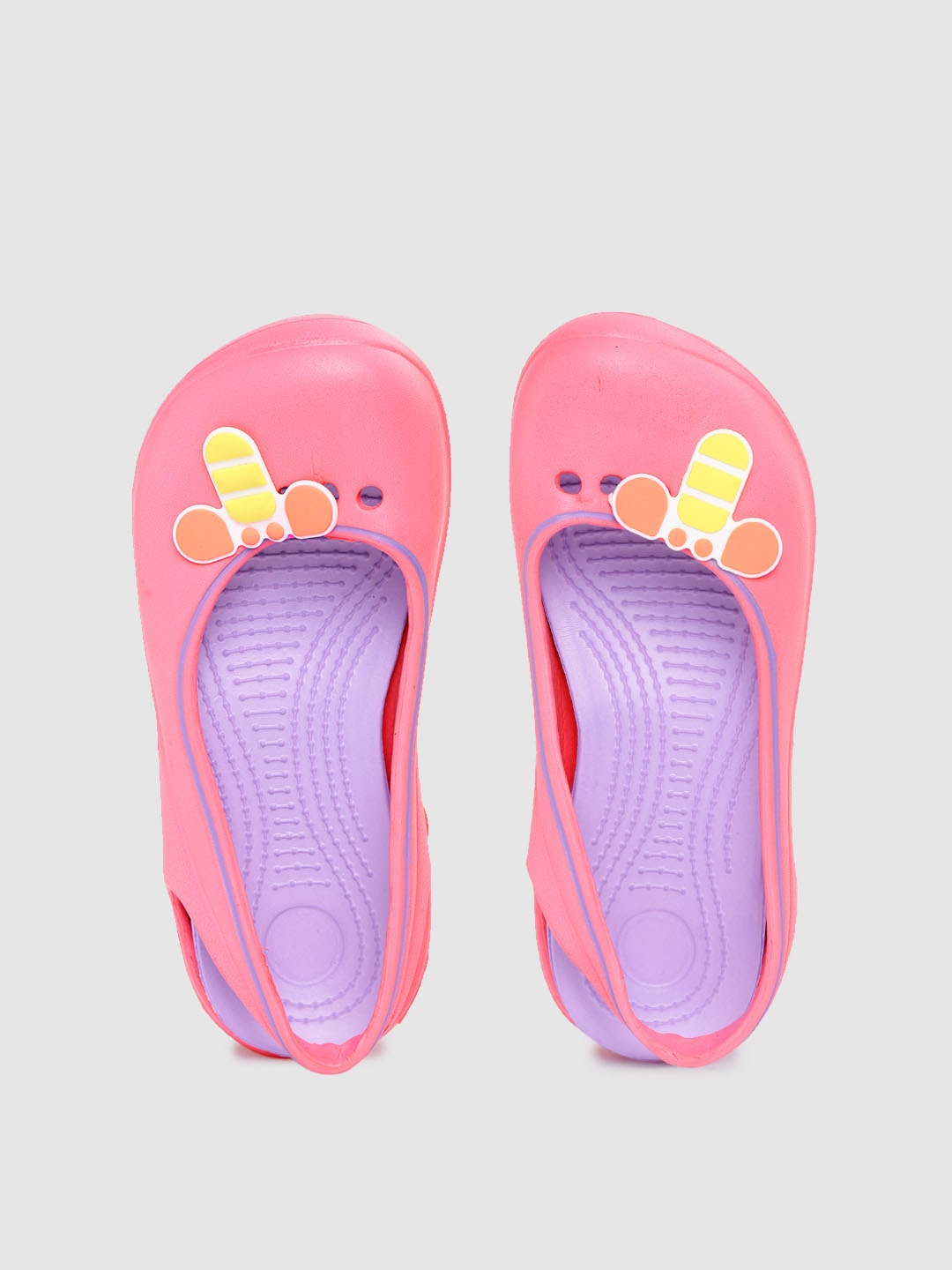 

toothless Girls Pink Cut Out Detail Clogs with Bee-Shaped Shoe Charm