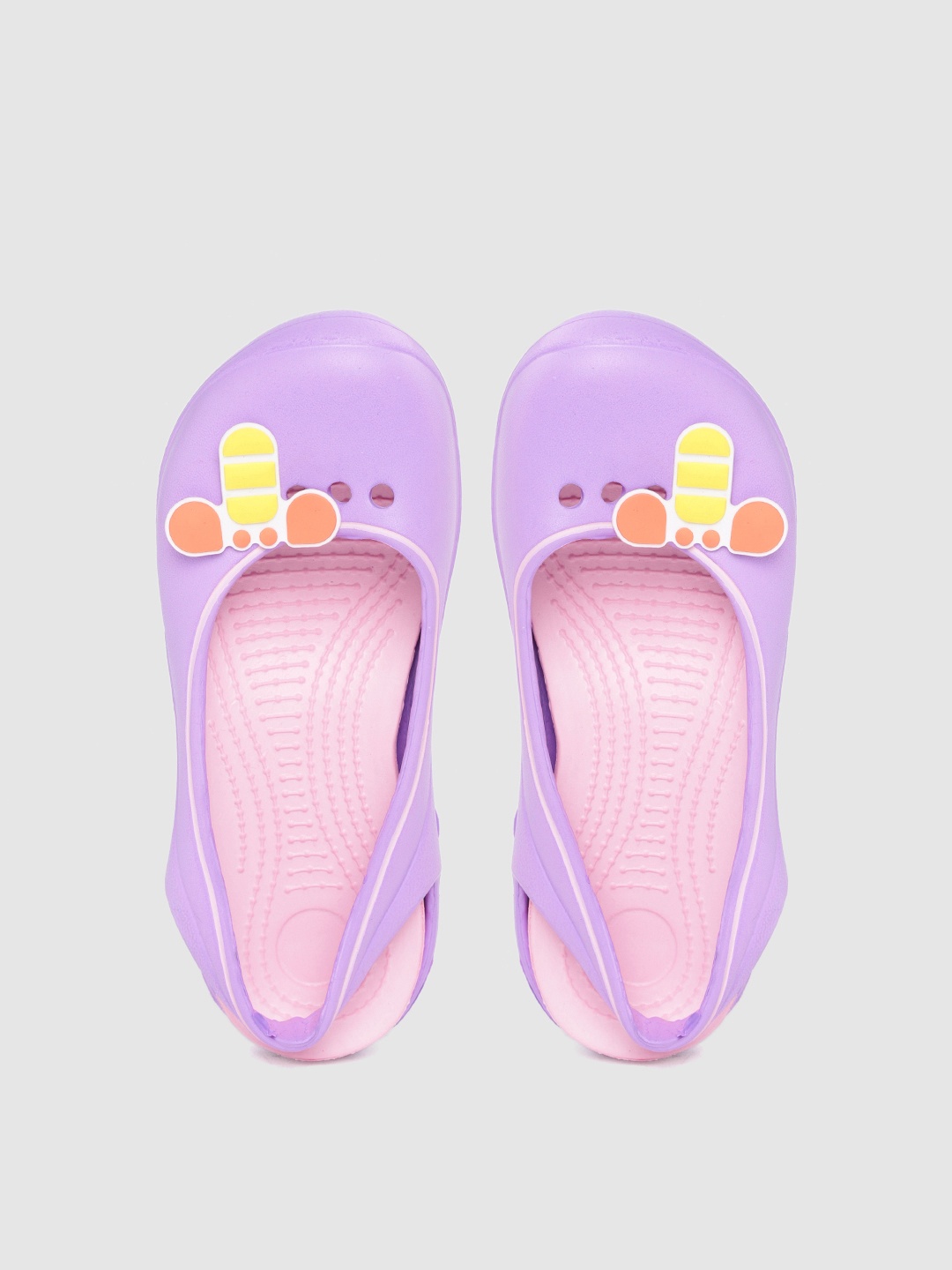 

toothless Girls Purple Cut Out Detail Clogs with Bee-Shaped Shoe Charm