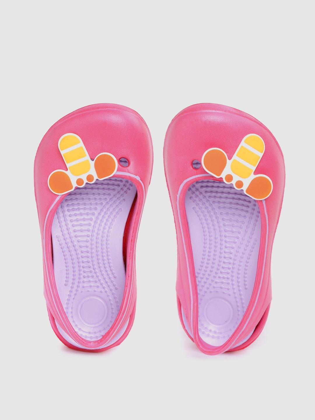 

toothless Girls Pink Cut Out Detail Clogs with Bee-Shaped Shoe Charm