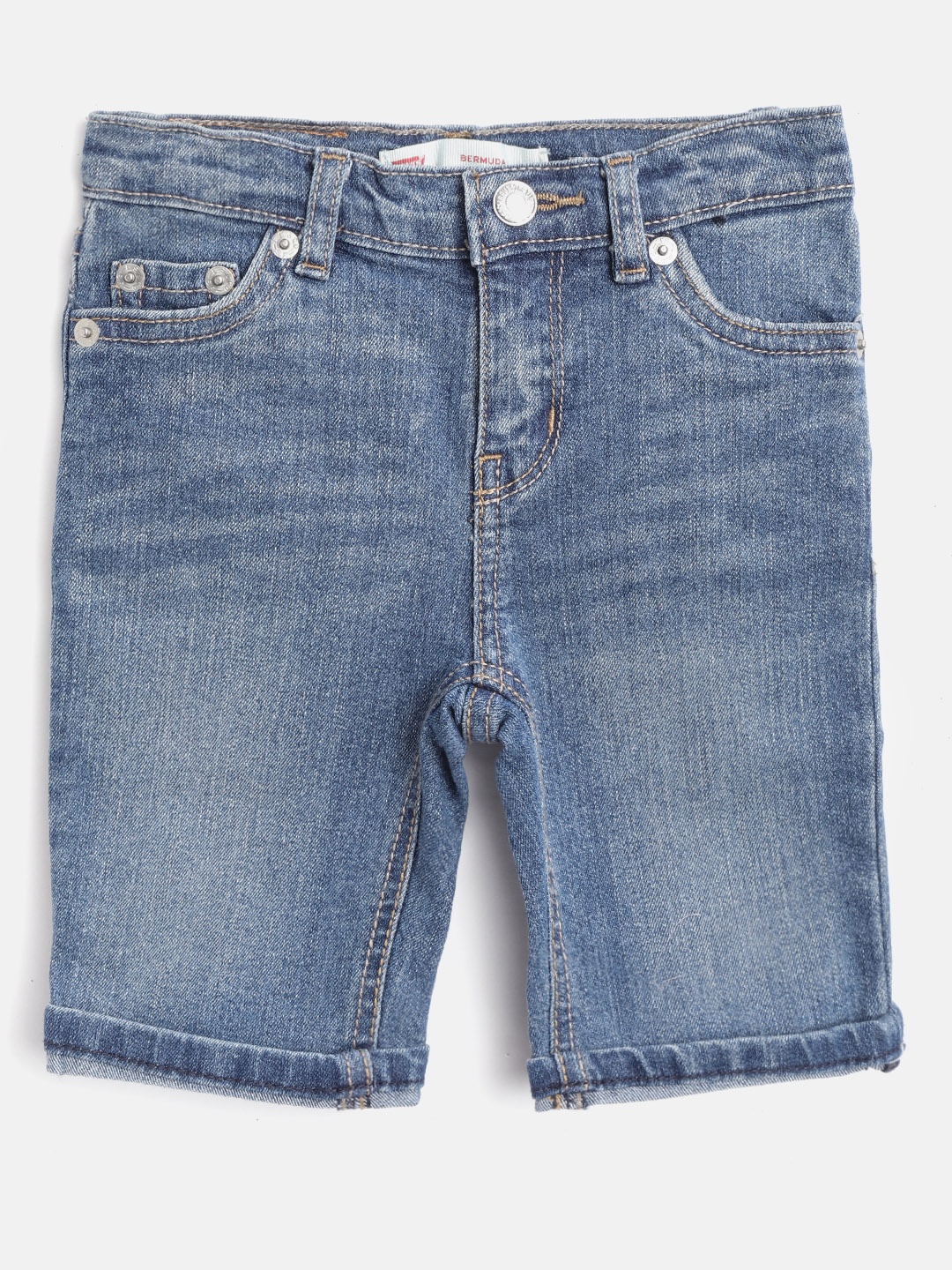 

Levis Girls Blue Washed Slim Fit Clean Look Denim Shorts