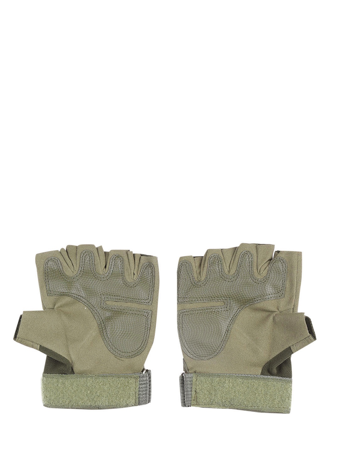 

The Roadster Lifestyle Co Men Olive Green Solid Motor Bike Half-Finger Hand Gloves