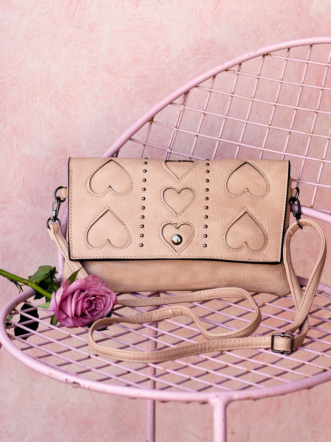 

Ayesha Pink Embellished Sling Bag