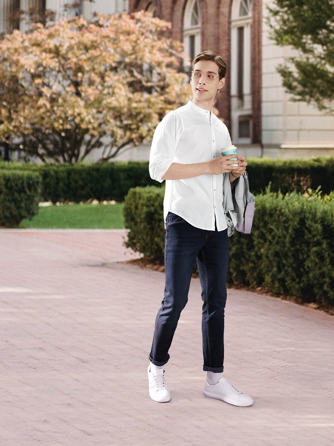 

Harvard Men White Regular Fit Solid Sustainable Casual Shirt