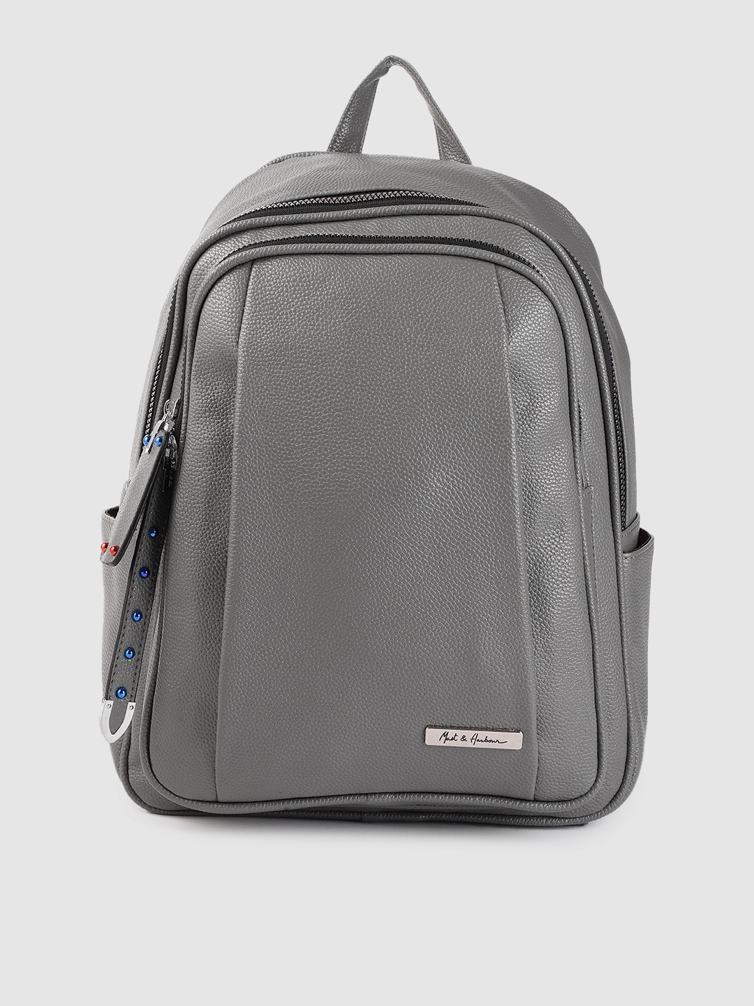 

Mast & Harbour Women Grey Solid Backpack