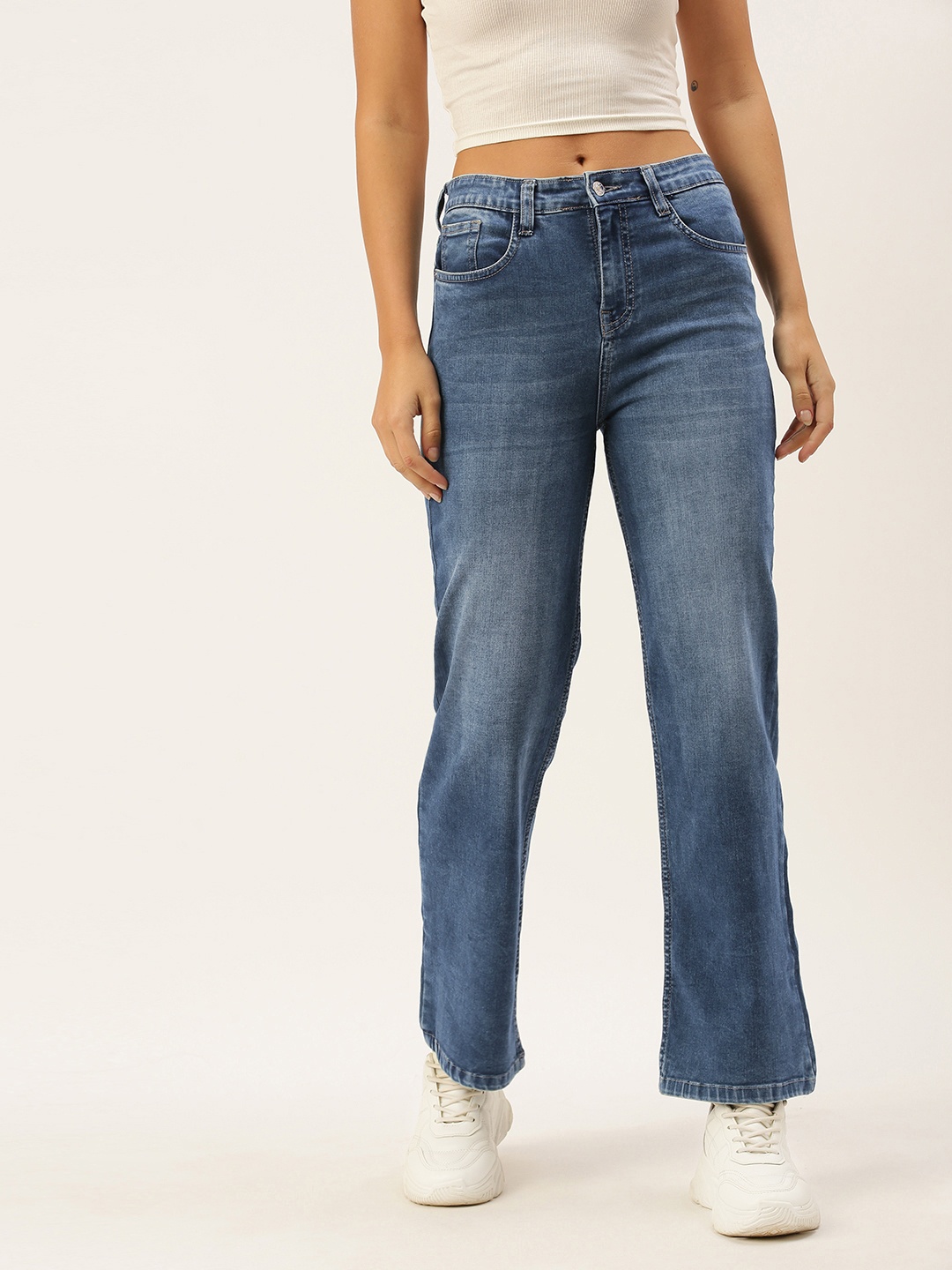 

AND Women Blue Relaxed Fit Light Fade Stretchable Jeans