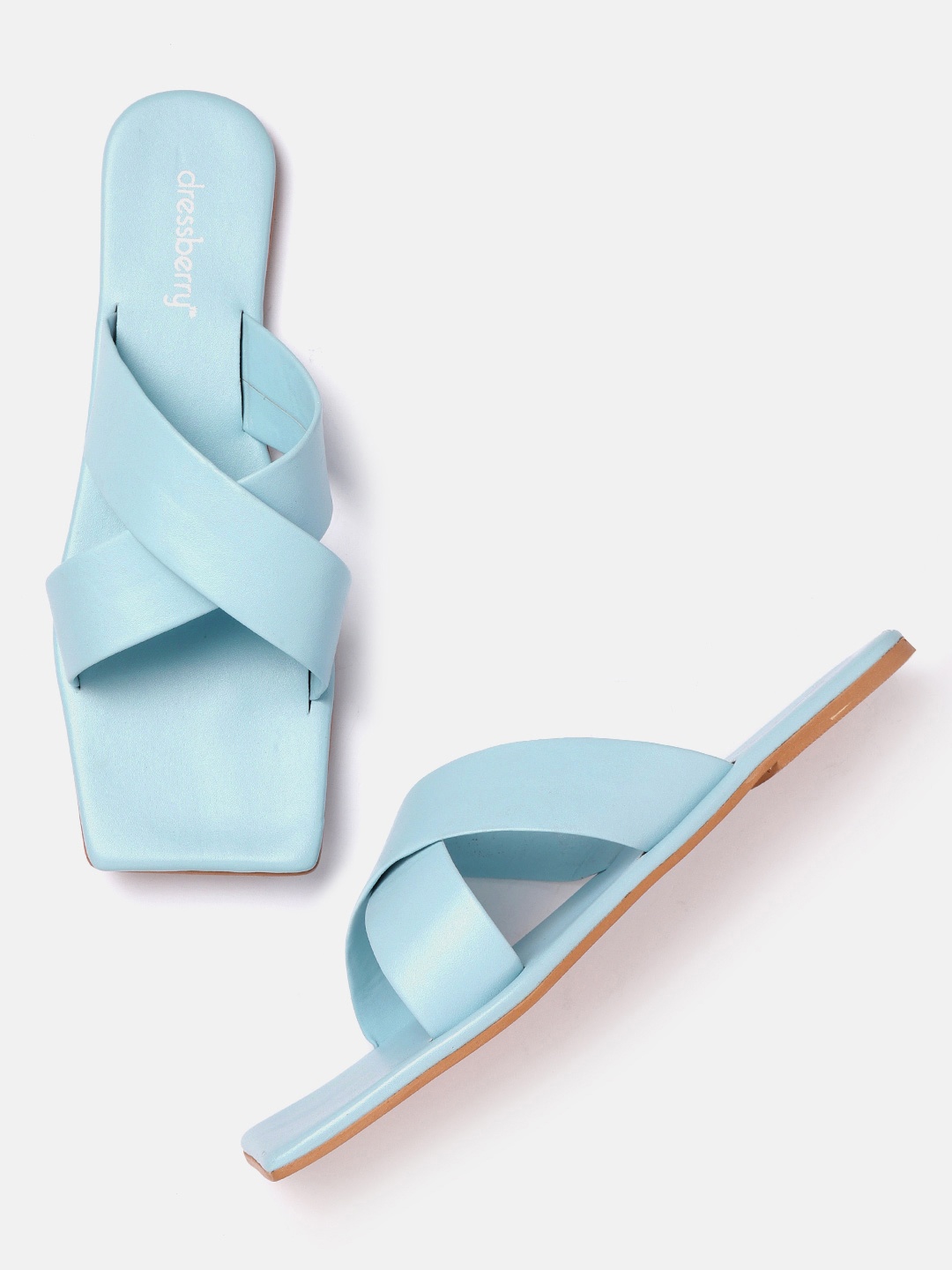 

DressBerry Women Blue Solid Open Toe Flats