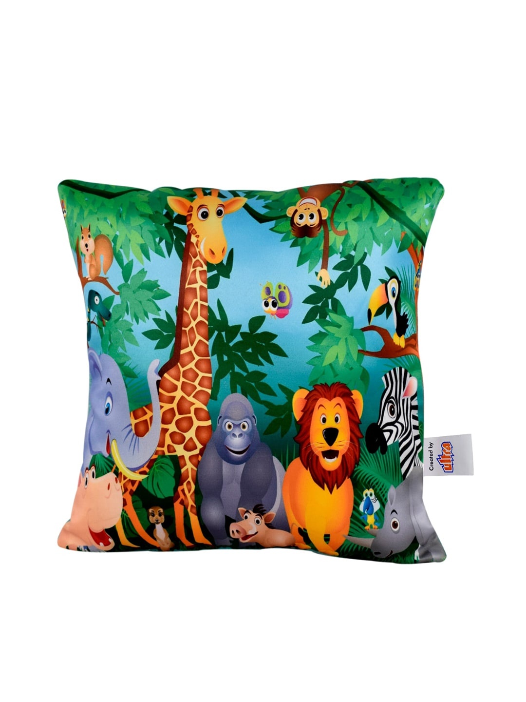 

Ultra Kids Jungle Animals Digital Printed Cushion Plush Soft To, Multi