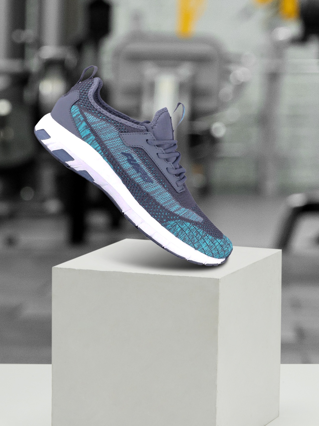 

FURO by Red Chief Men Grey & Blue Mesh Running Sports Shoes