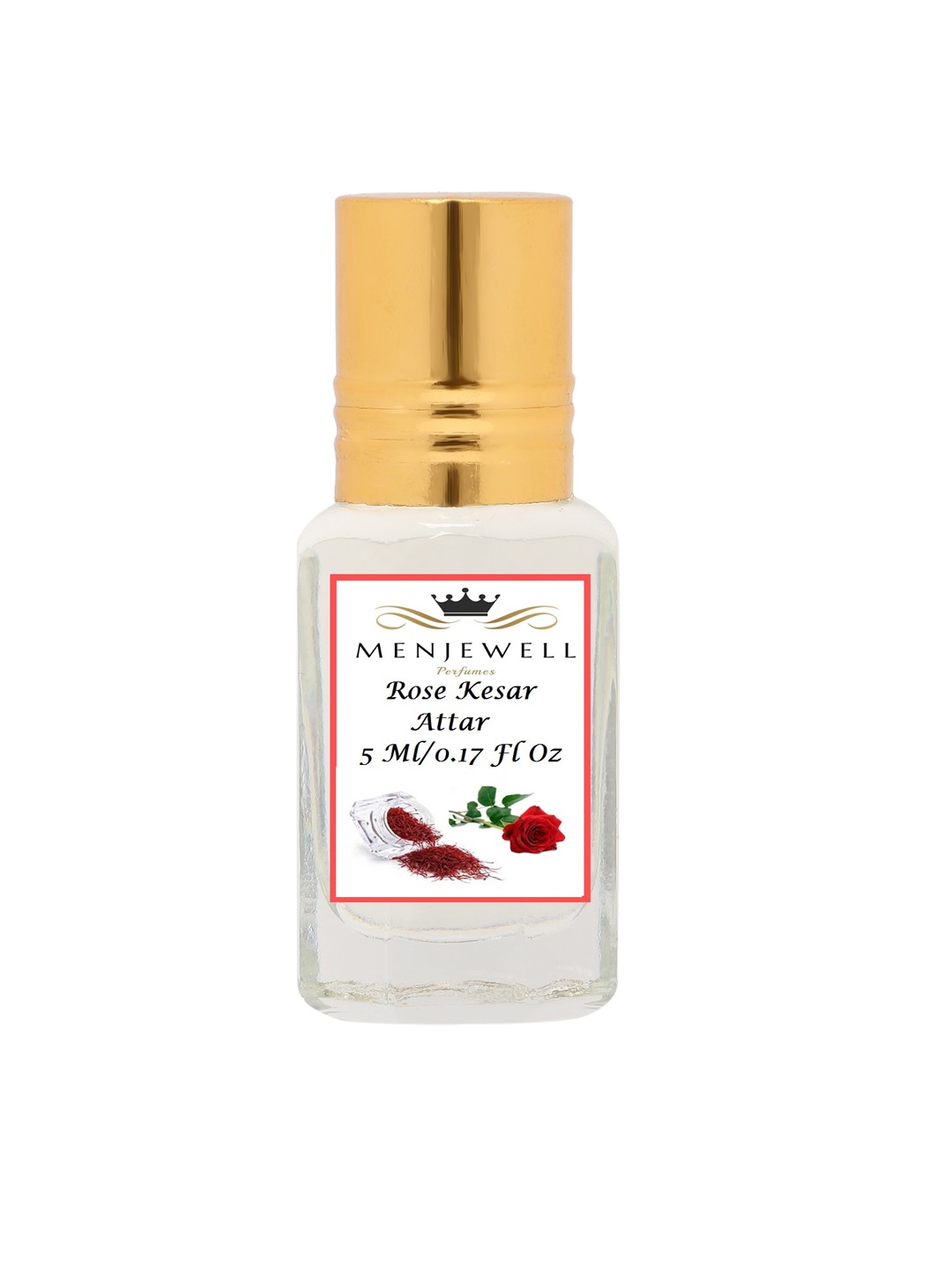 

Menjewell Unisex Rose Kesar Floral Fragrances Attar 5 ml, White