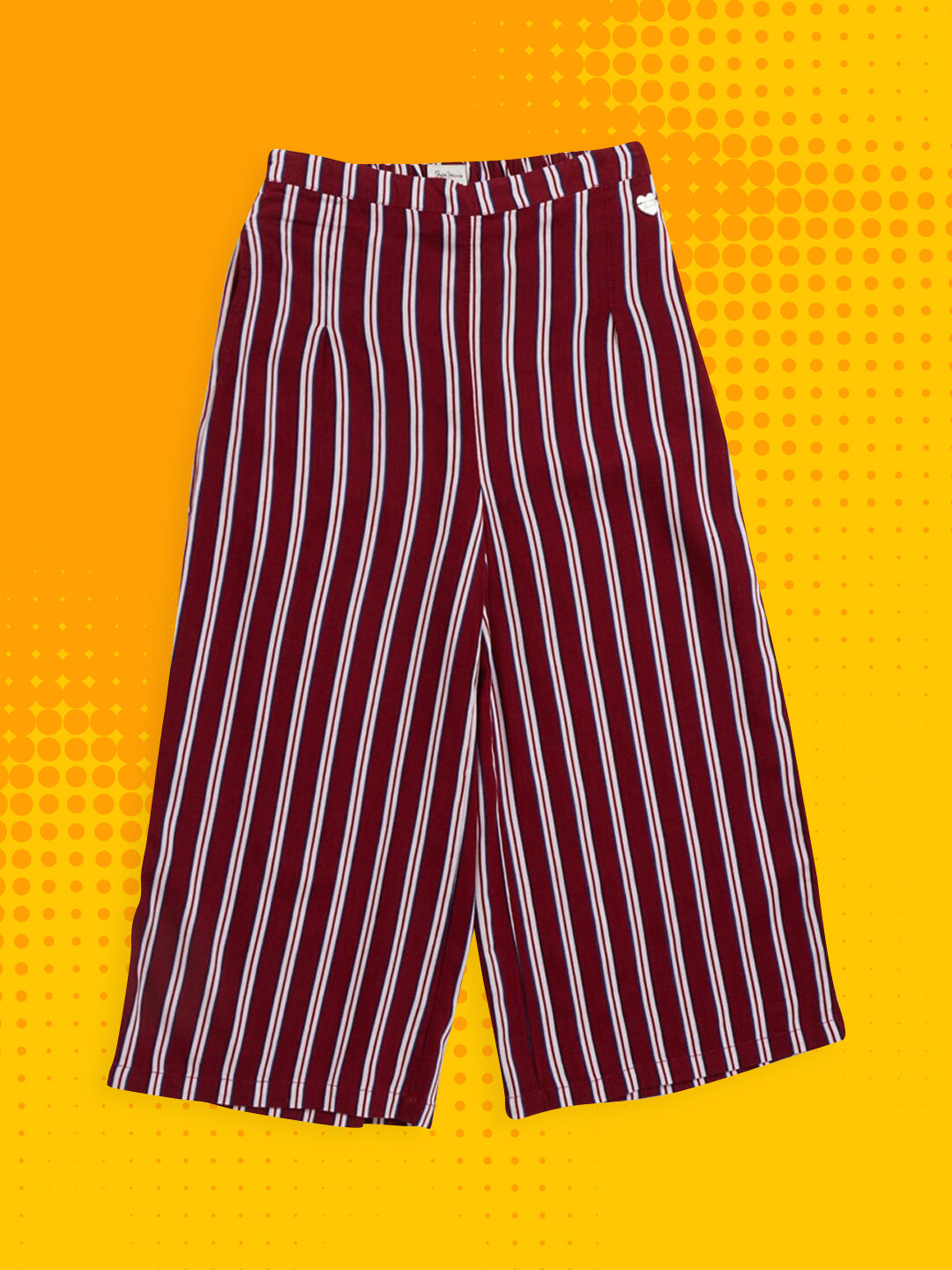 

Pepe Jeans Girls Red Regular Fit Striped Cotton Culottes