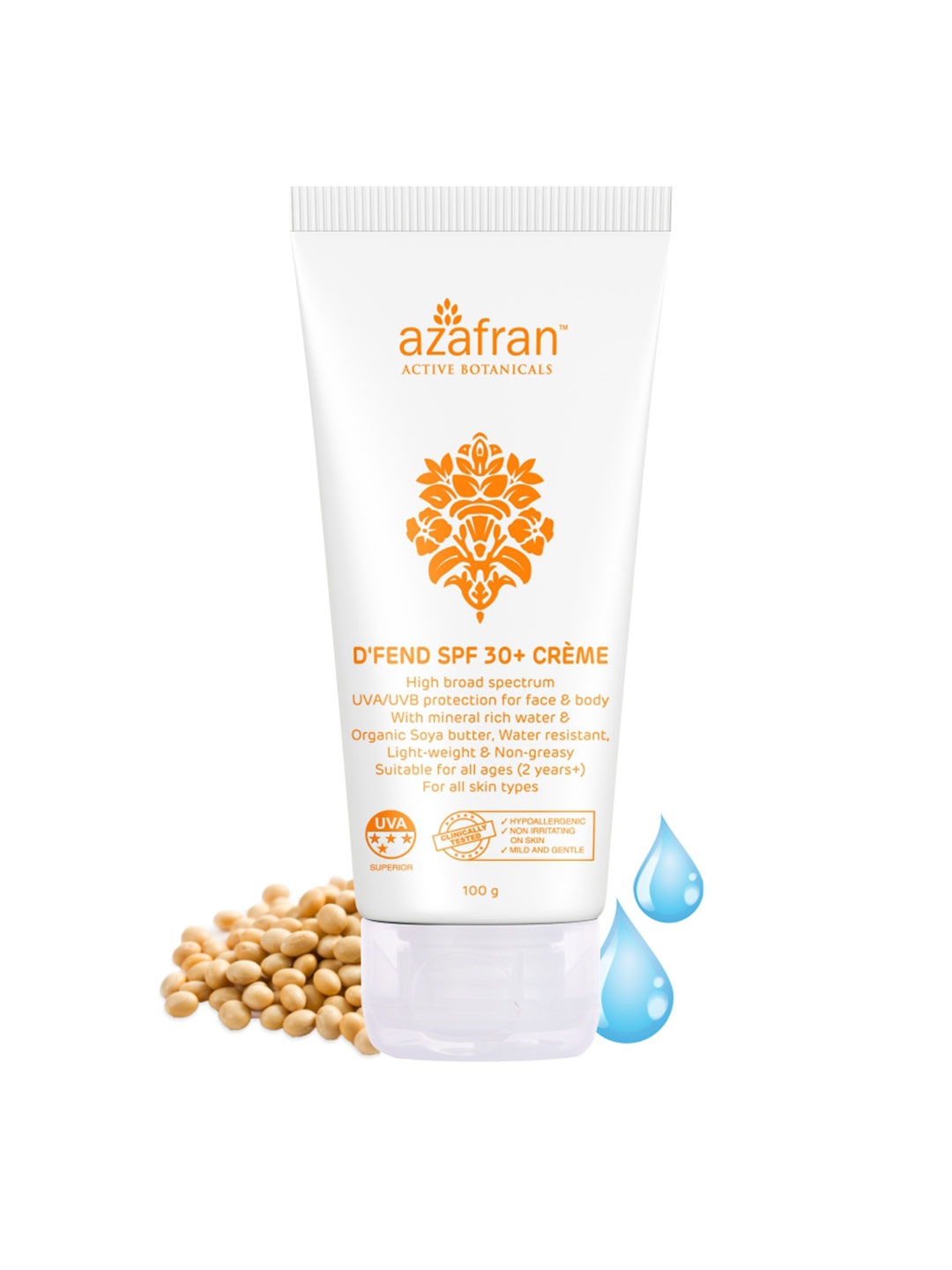 

Azafran Unisex D'fend SPF 30+ Creme 100 gm, Yellow