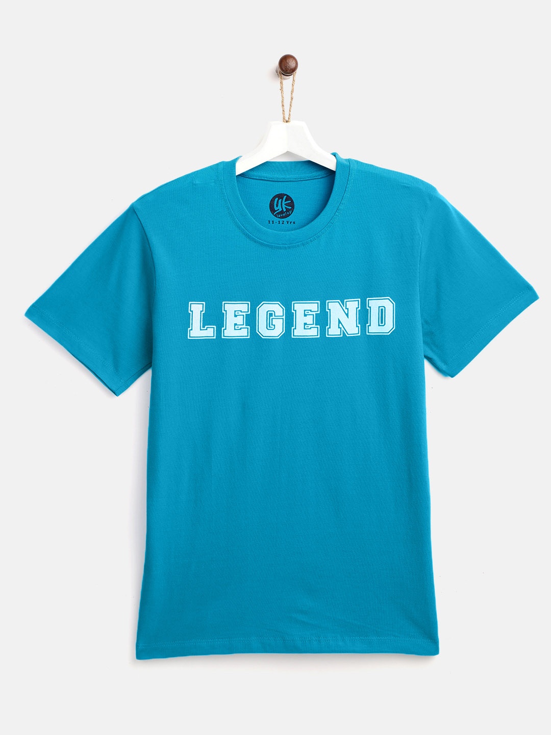 

YK Boys Blue White Pure Cotton Printed Round Neck Pure Cotton T-shirt