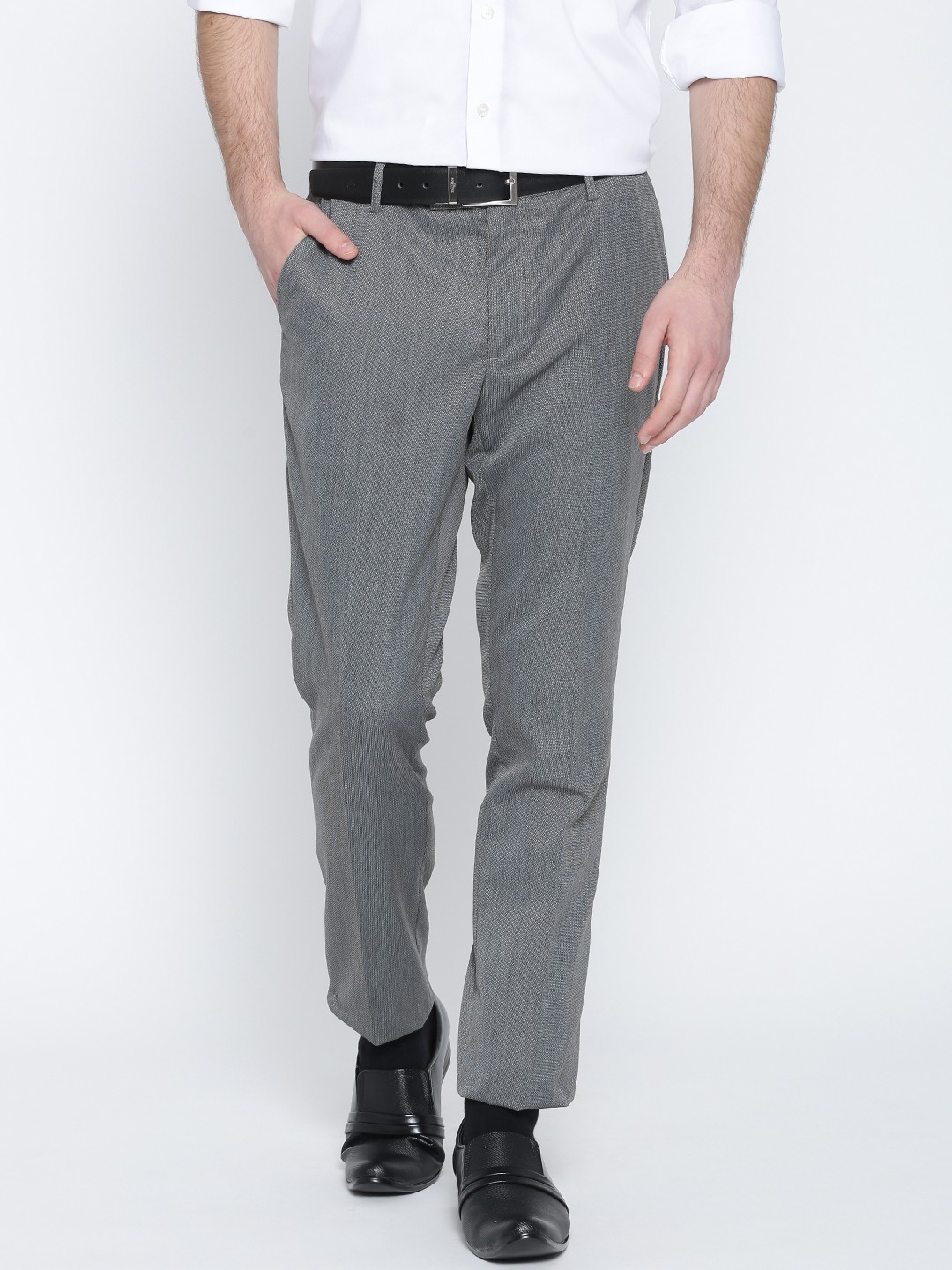 

Black Coffee Grey Sharp Fit Formal Trousers