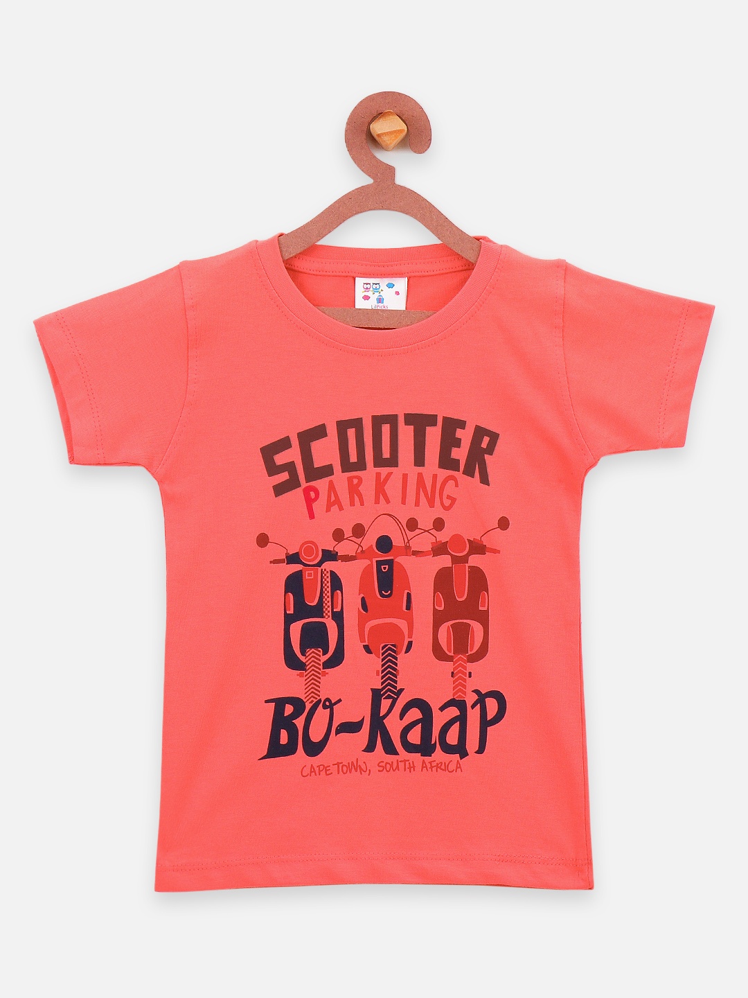 

LilPicks Boys Coral Printed Round Neck T-shirt
