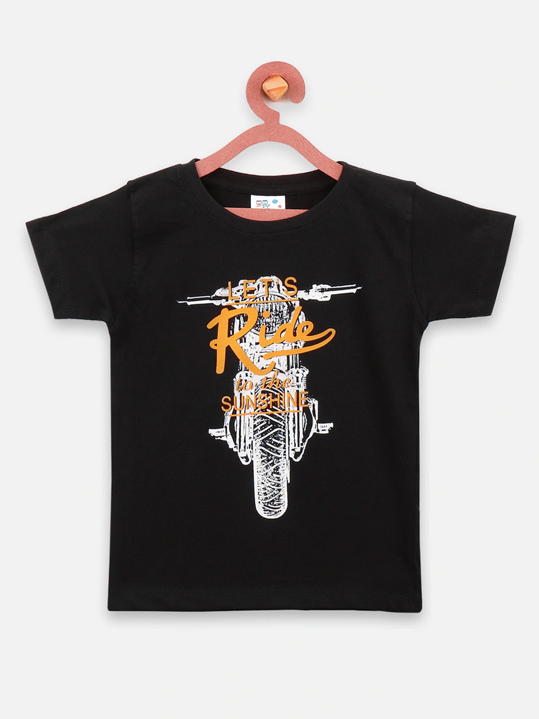 

LilPicks Boys Black Printed Round Neck T-shirt
