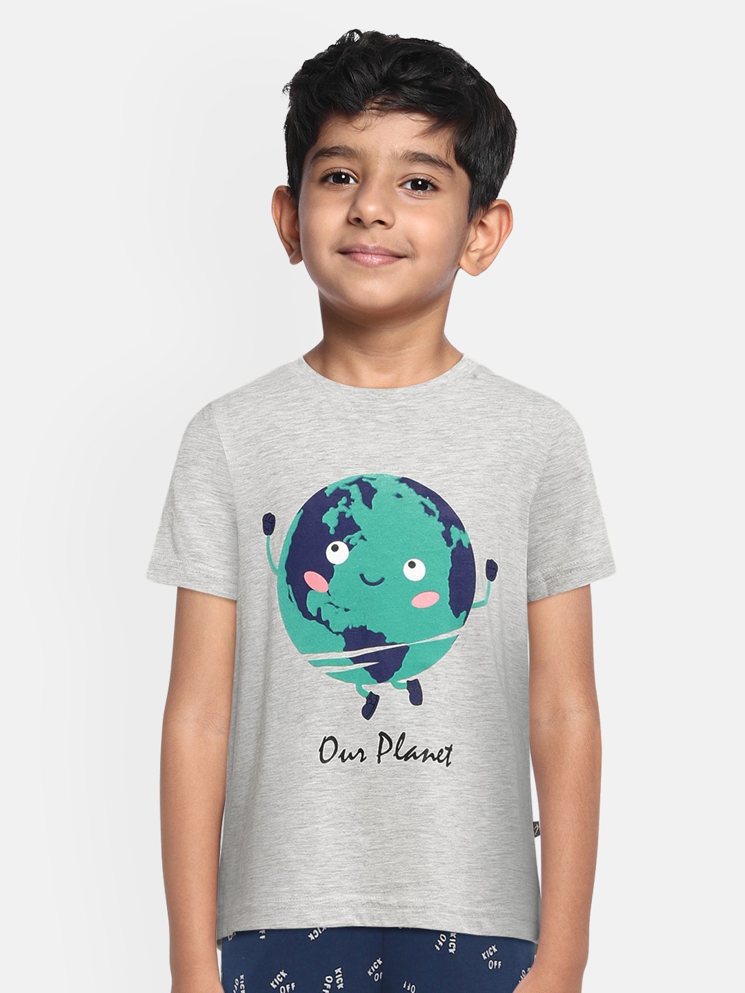 

Indian Terrain Boys Grey Printed Round Neck T-shirt