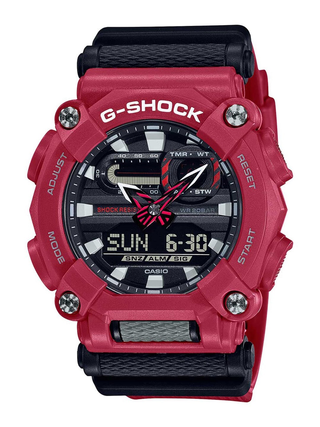 

CASIO Men Red & Black Analogue and Digital Watch GA-900-4ADR