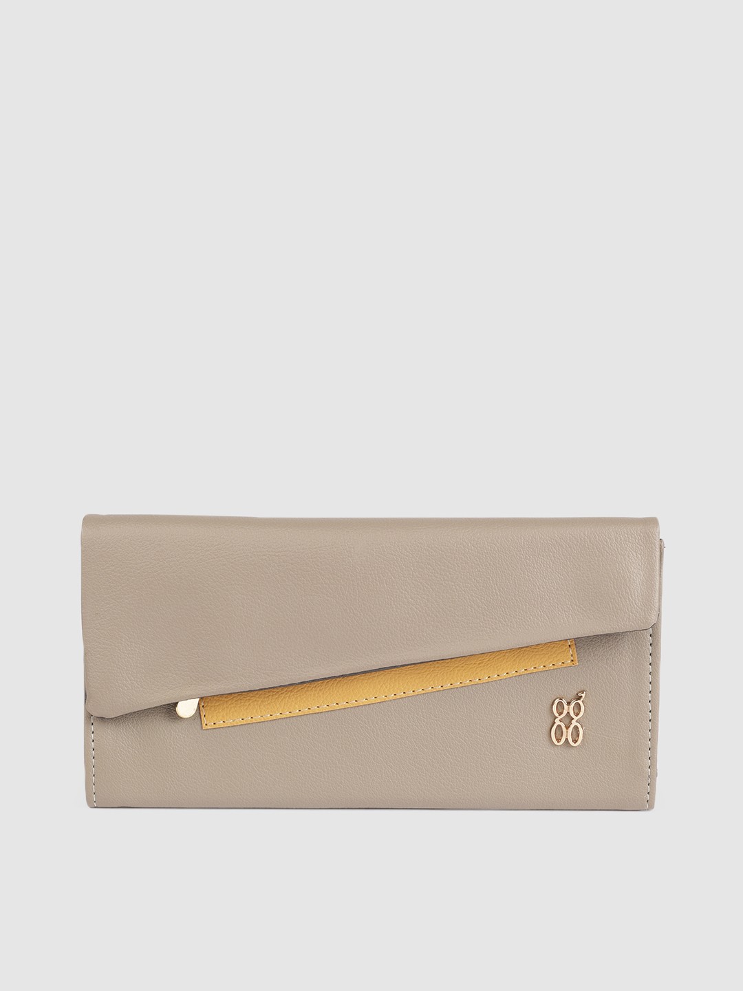 

Baggit Women Cream-Coloured Solid Three Fold Wallet