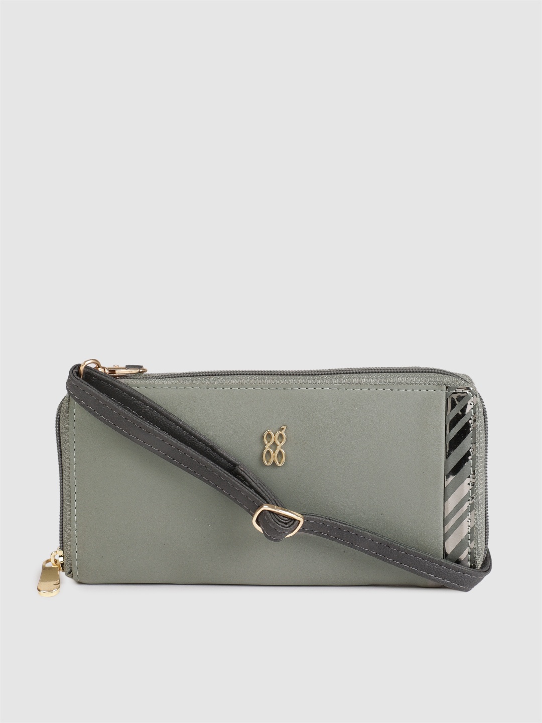 

Baggit Women Grey DIAGY Solid Zip Around Wallet