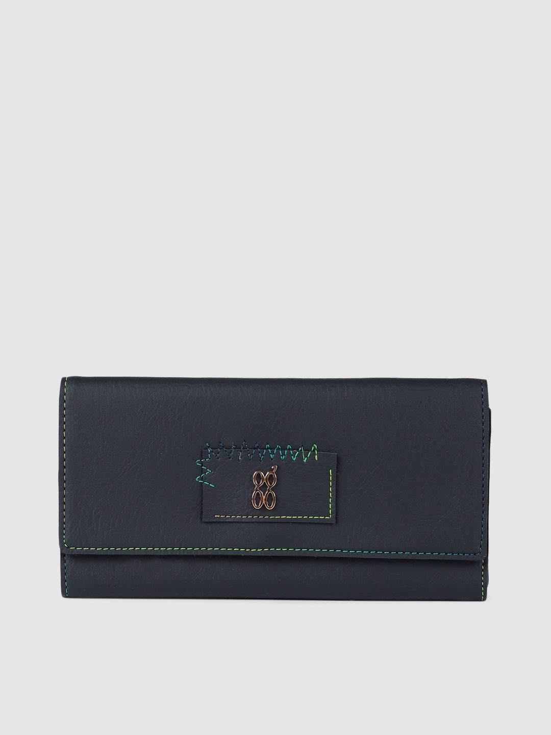 

Baggit Women Navy Blue Textured Three Fold Wallet