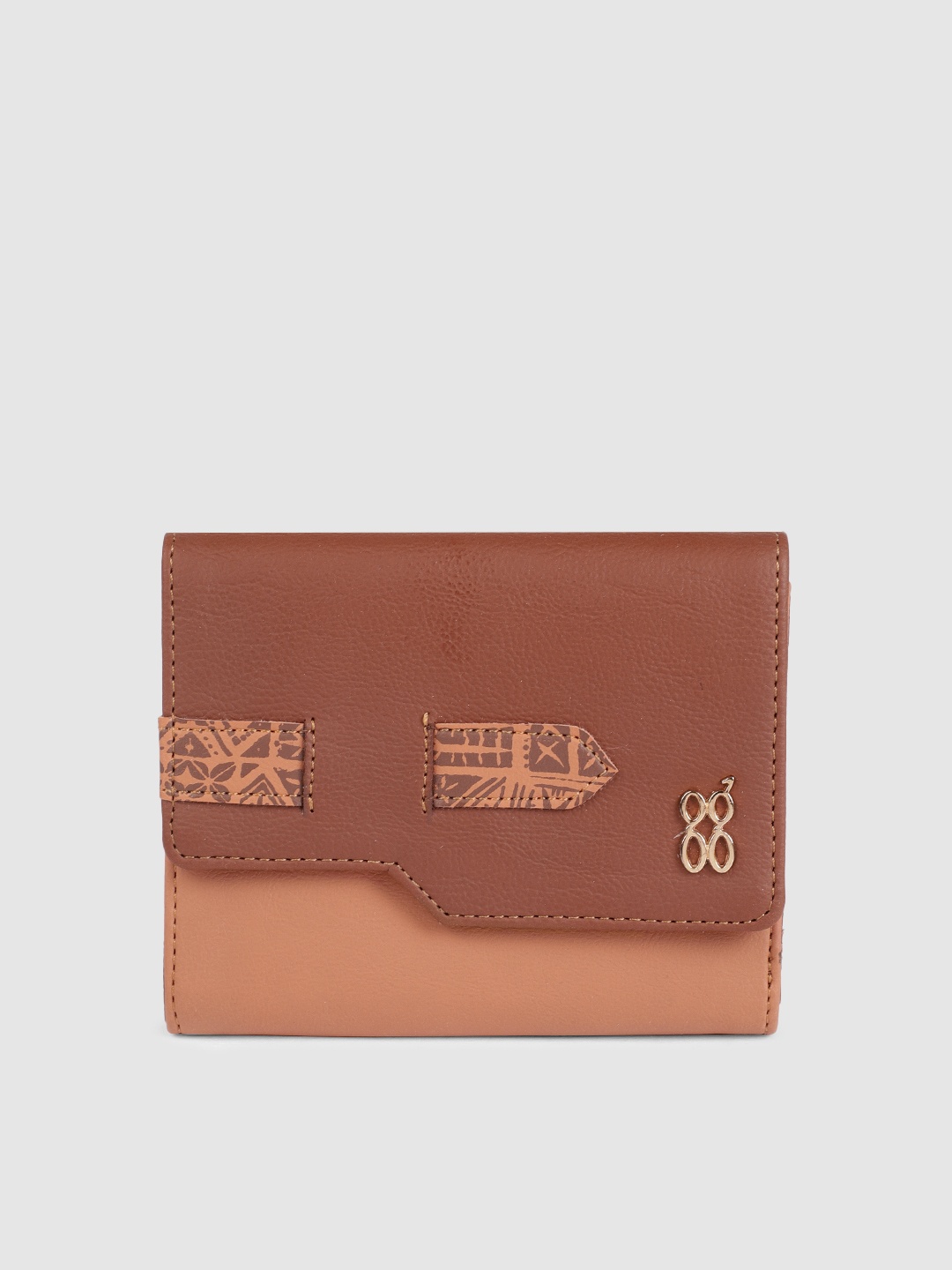 

Baggit Women Beige & Brown Solid MIRANDA Three Fold Wallet