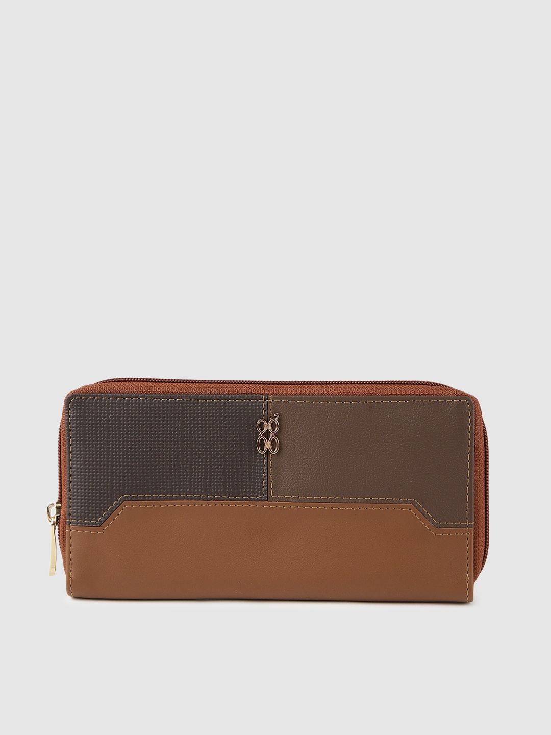 

Baggit Women Tan Brown Solid Zip Around Wallet