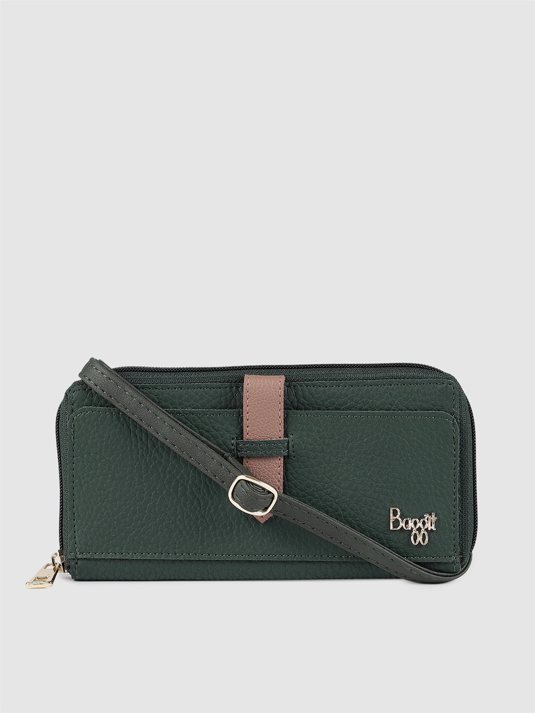 

Baggit Women Green Solid MARLI RABBIE 5 Zip Around Wallet