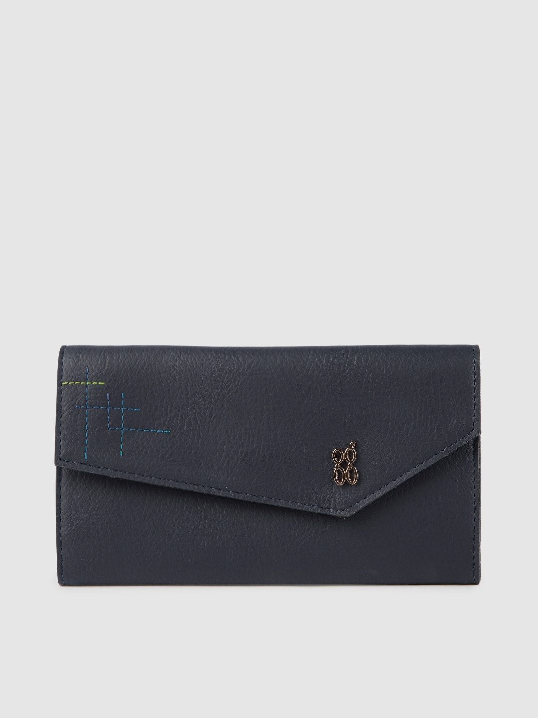 

Baggit Women Navy Blue Solid Two Fold Wallet