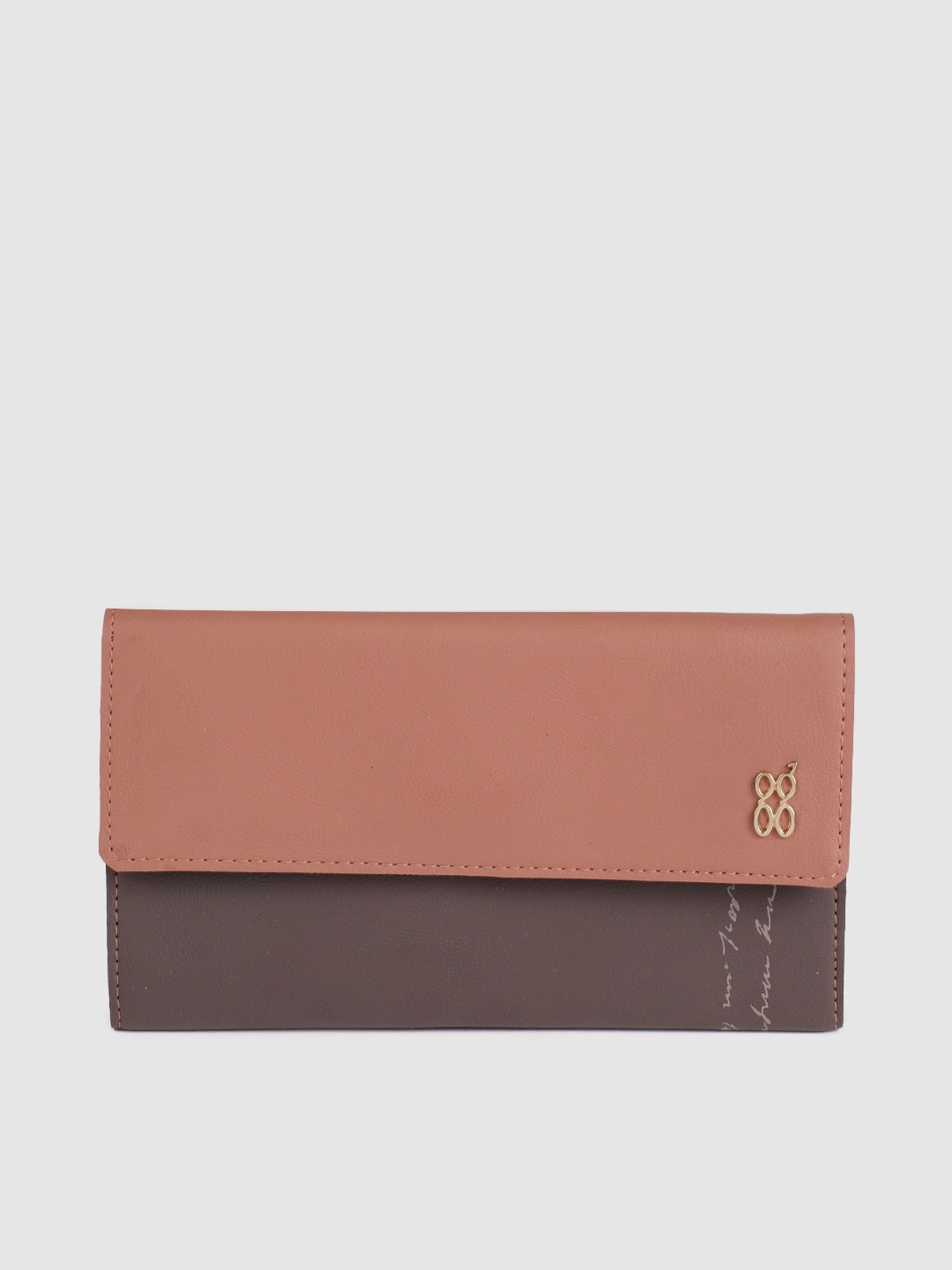 

Baggit Women Violet & Brown BEANY E DIEGO Colourblocked Two Fold Wallet