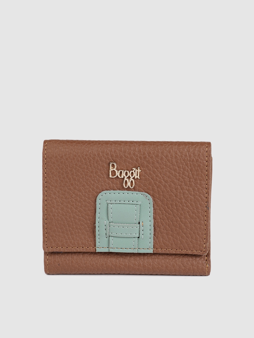 

Baggit Women Tan Brown Textured Three Fold Wallet