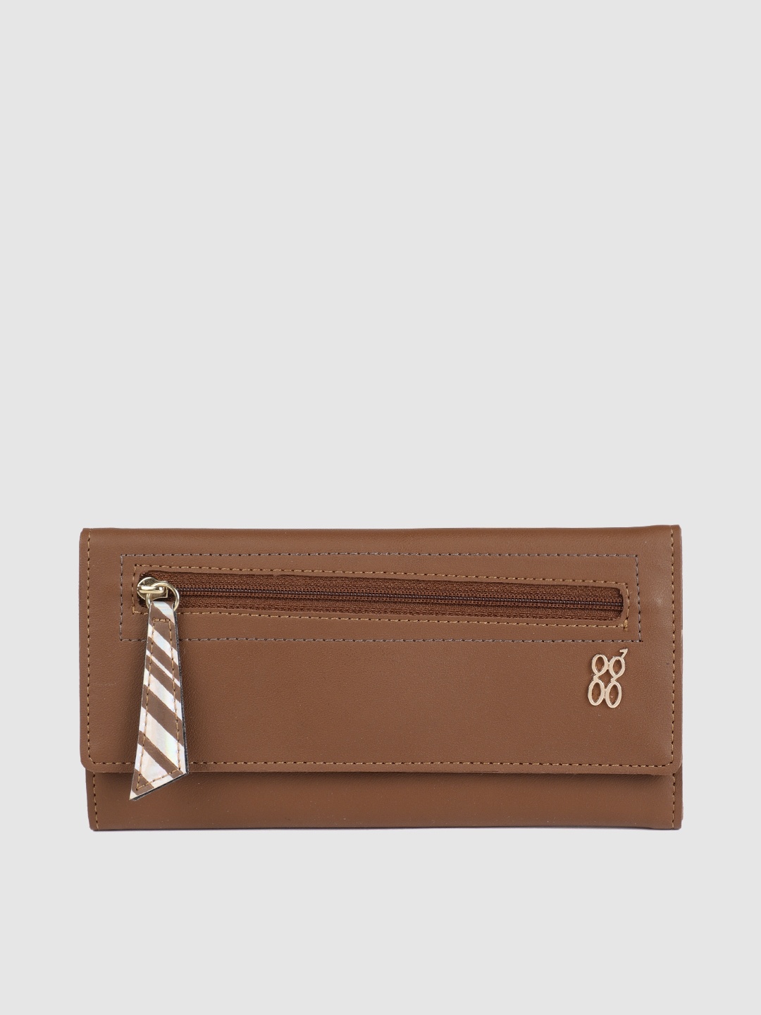 

Baggit Women Tan Brown Solid Three Fold Wallet