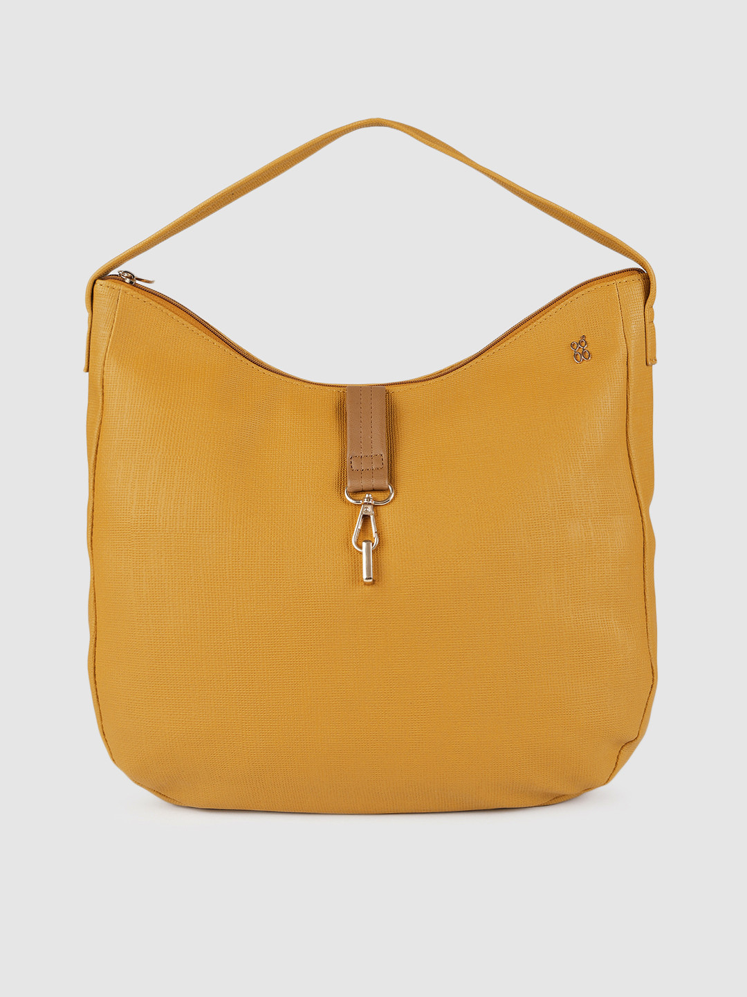 

Baggit Mustard Yellow Solid Hobo Bag