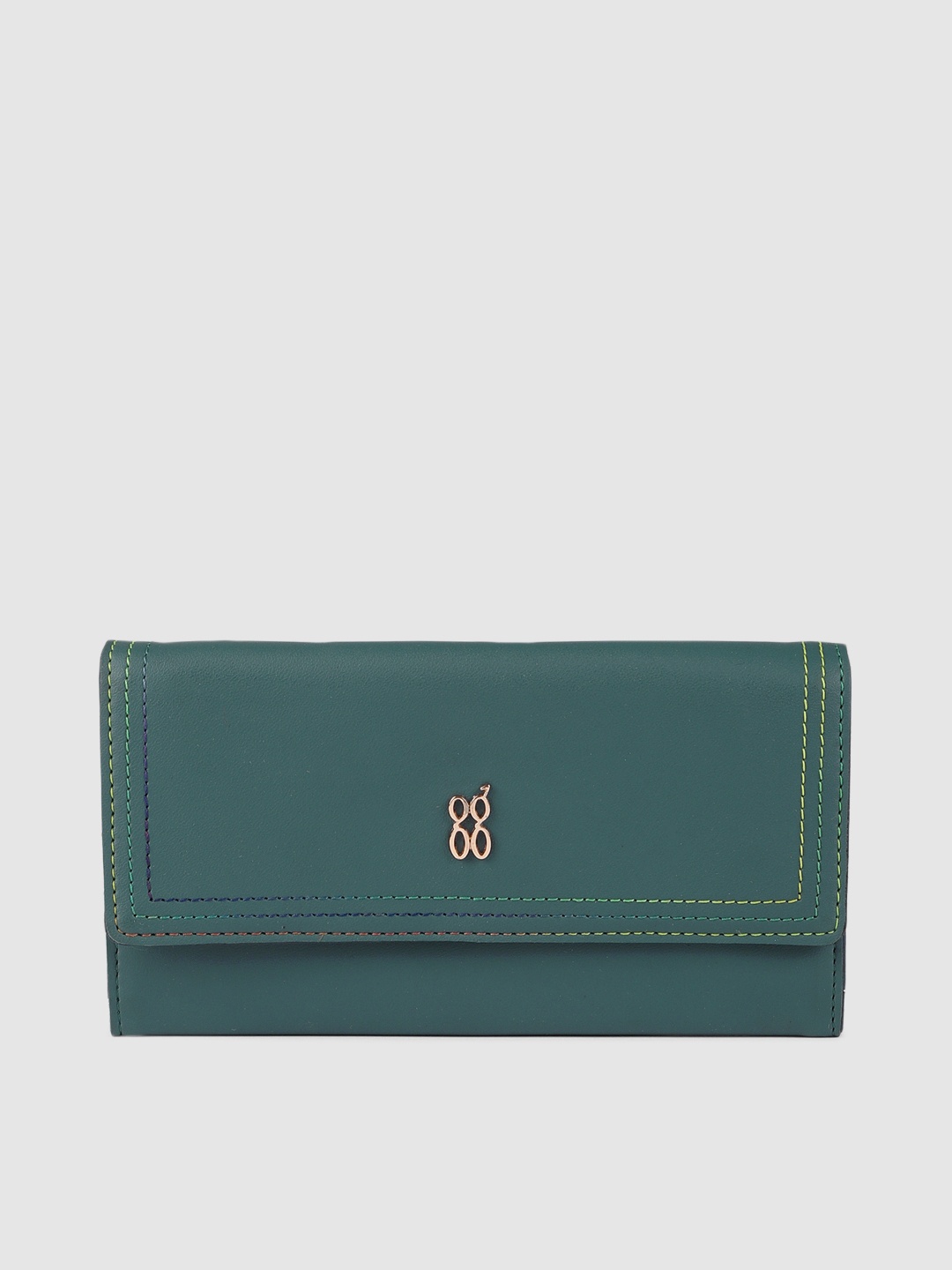 

Baggit Women Green Solid Two Fold Wallet