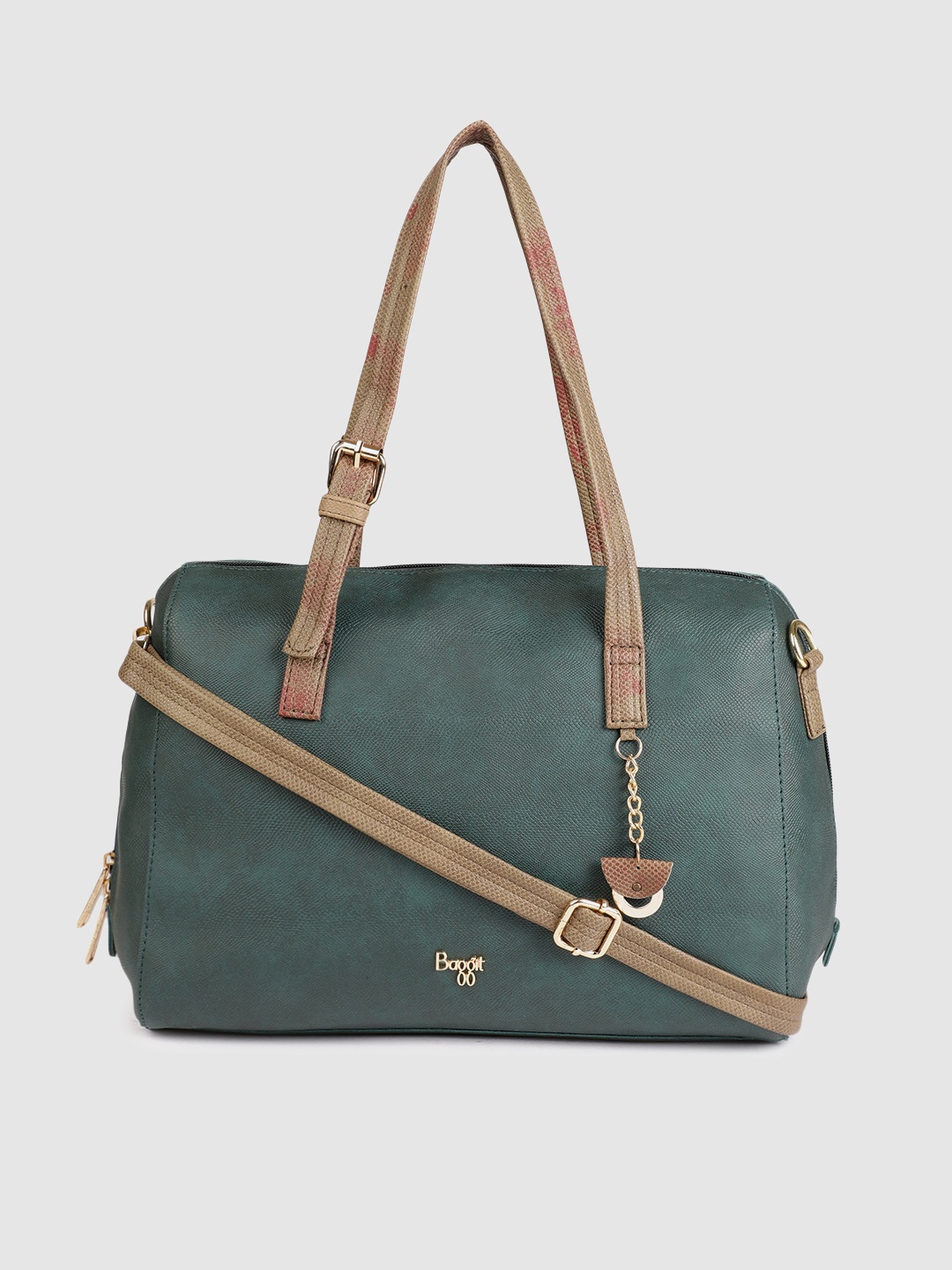 

Baggit Green Textured LITA TRIVAGO 5 Handheld Bag