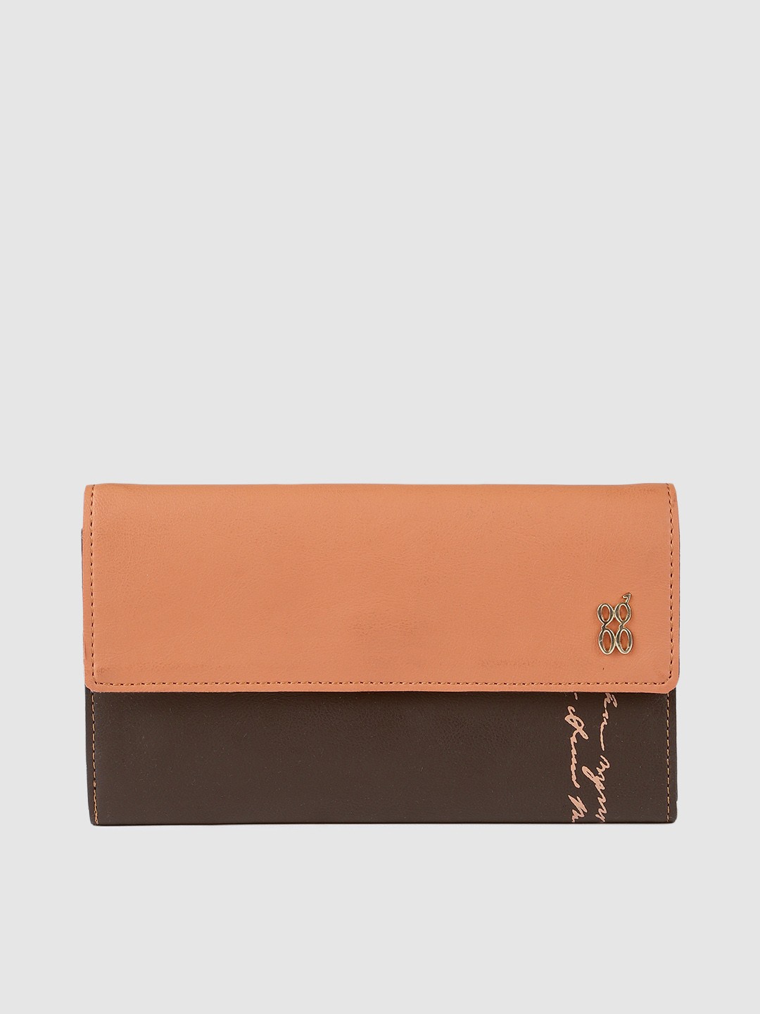 

Baggit Women Brown & Orange Solid Two Fold Wallet