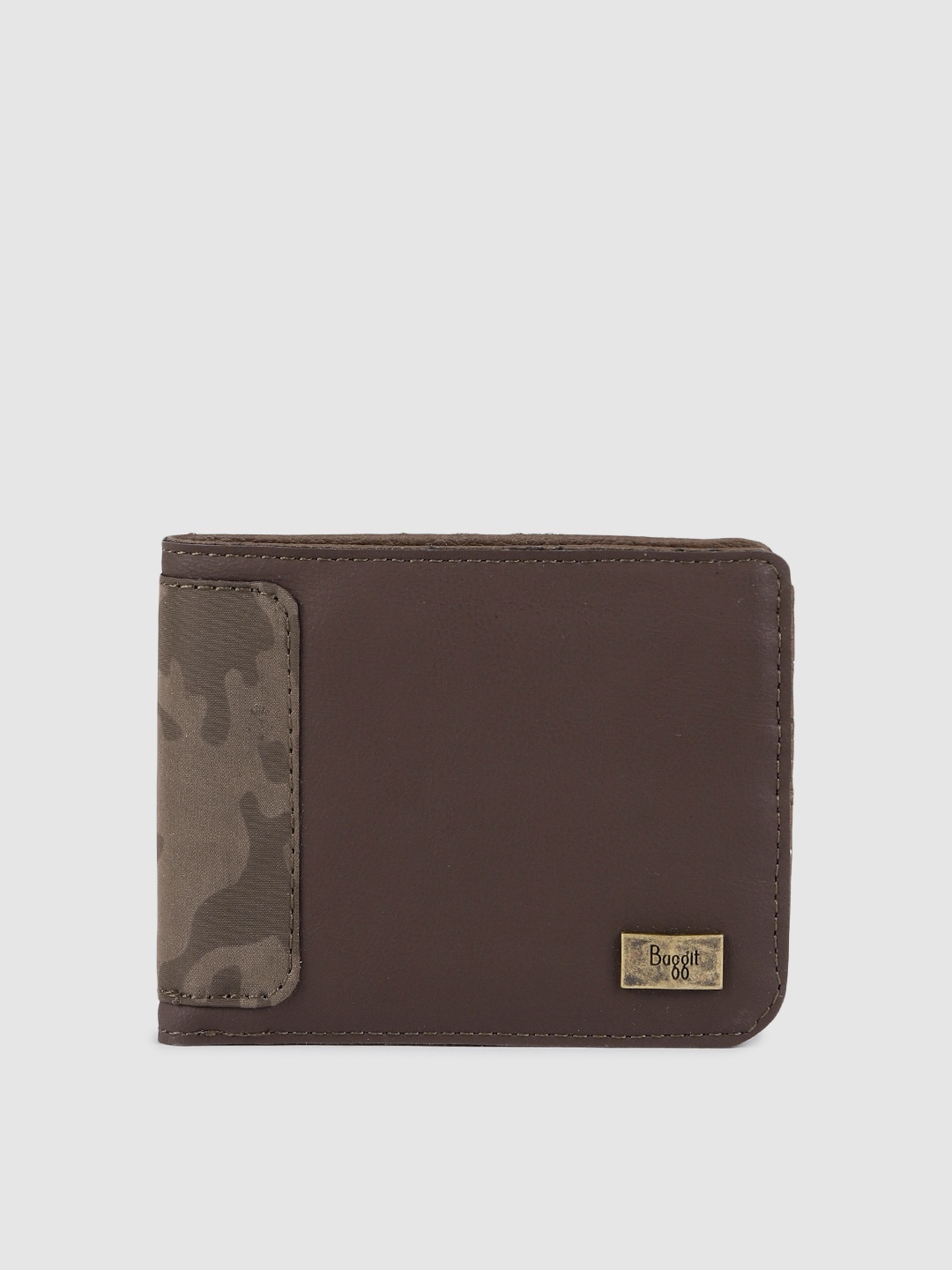 

Baggit Men Brown Solid Two Fold Wallet