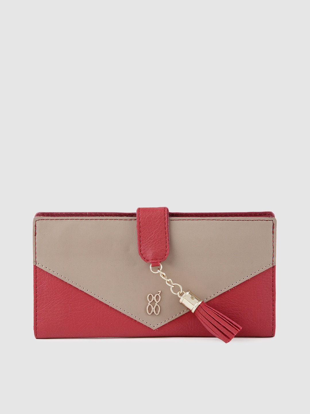 

Baggit Women Red & Beige Colourblocked BRUCE E FABELLA Two Fold Wallet