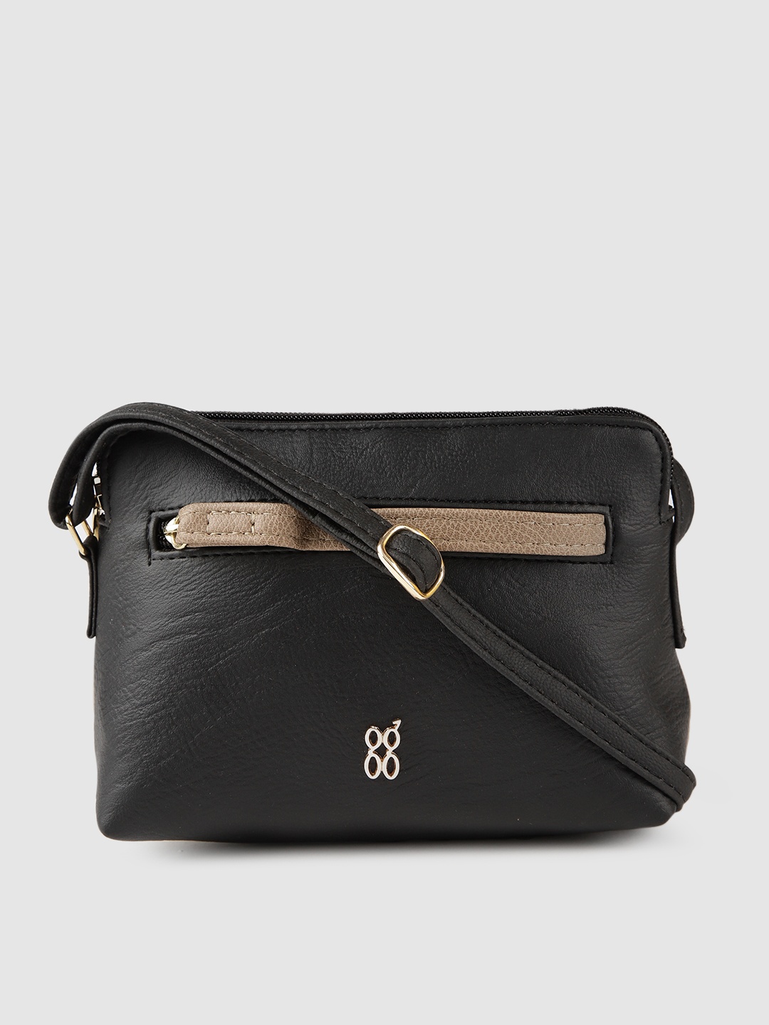 

Baggit Black & Beige Colourblocked Sling Bag
