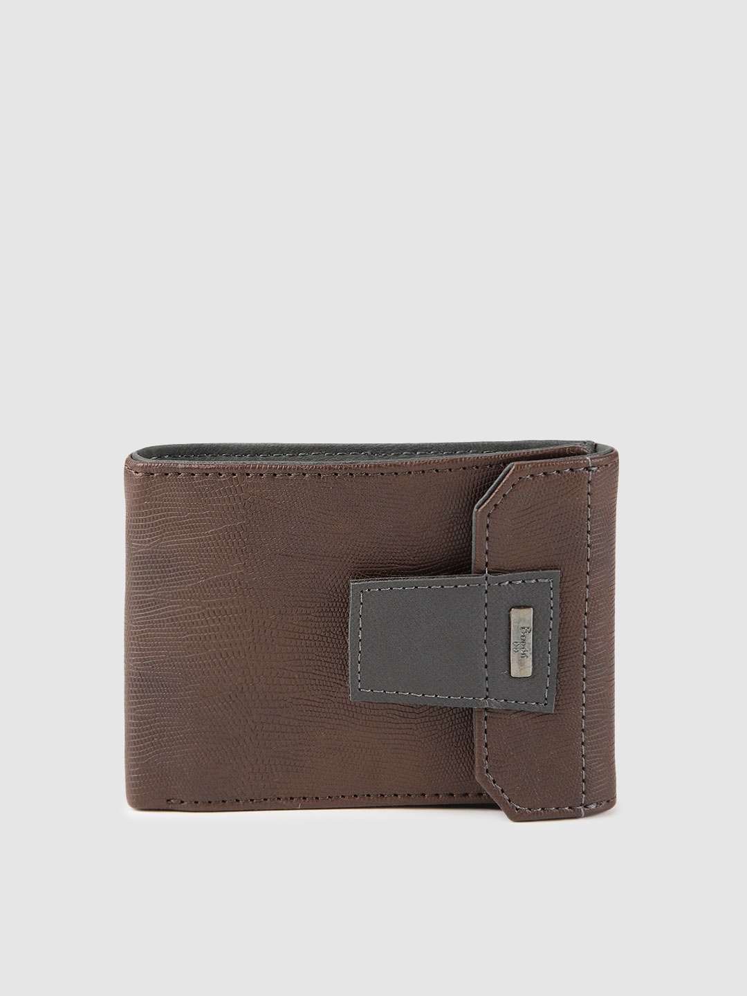 

Baggit Men Brown Textured PAPS TIZZY Two Fold Wallet