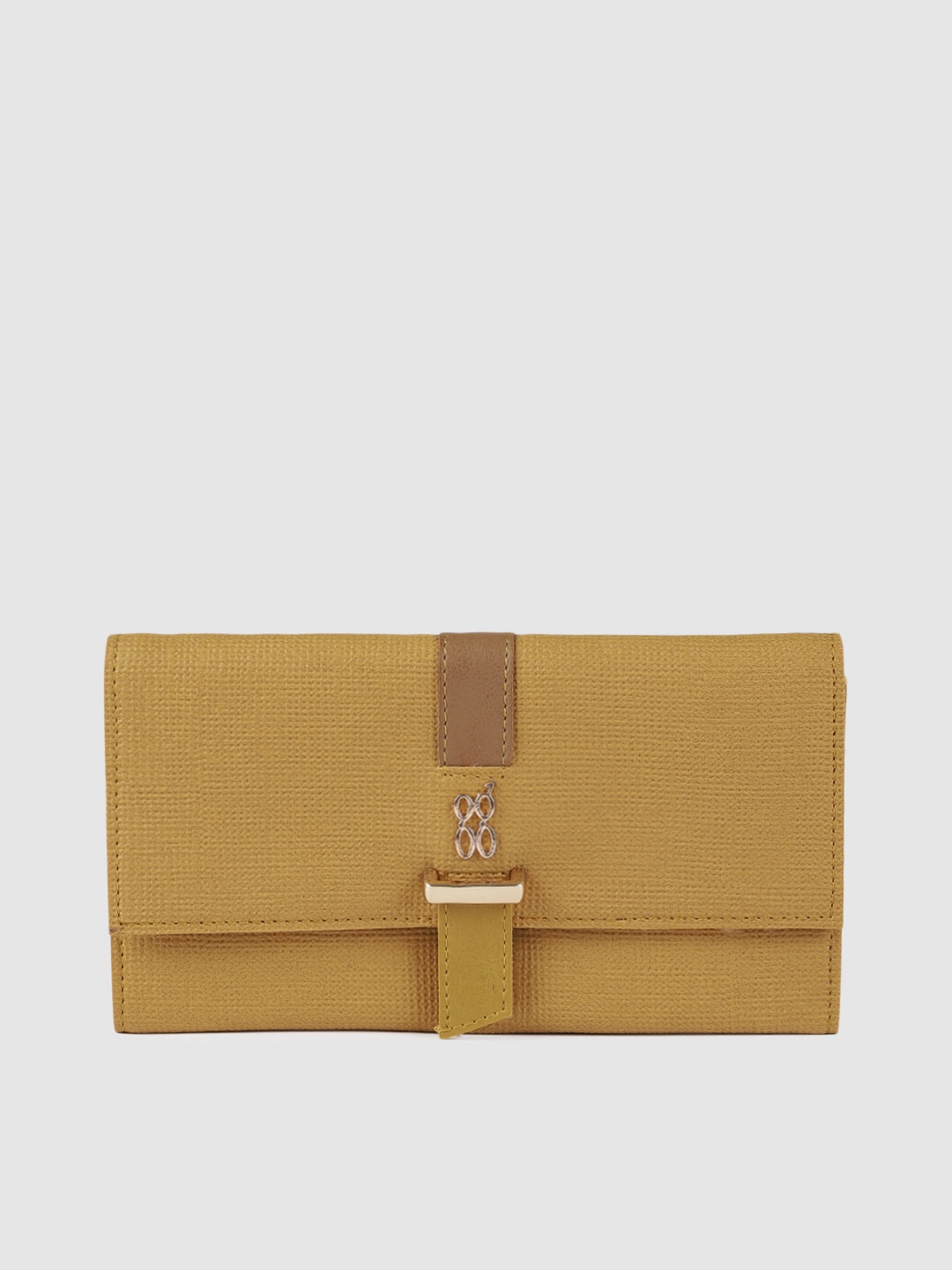 

Baggit Women Mustard Yellow Textured Two Fold Wallet