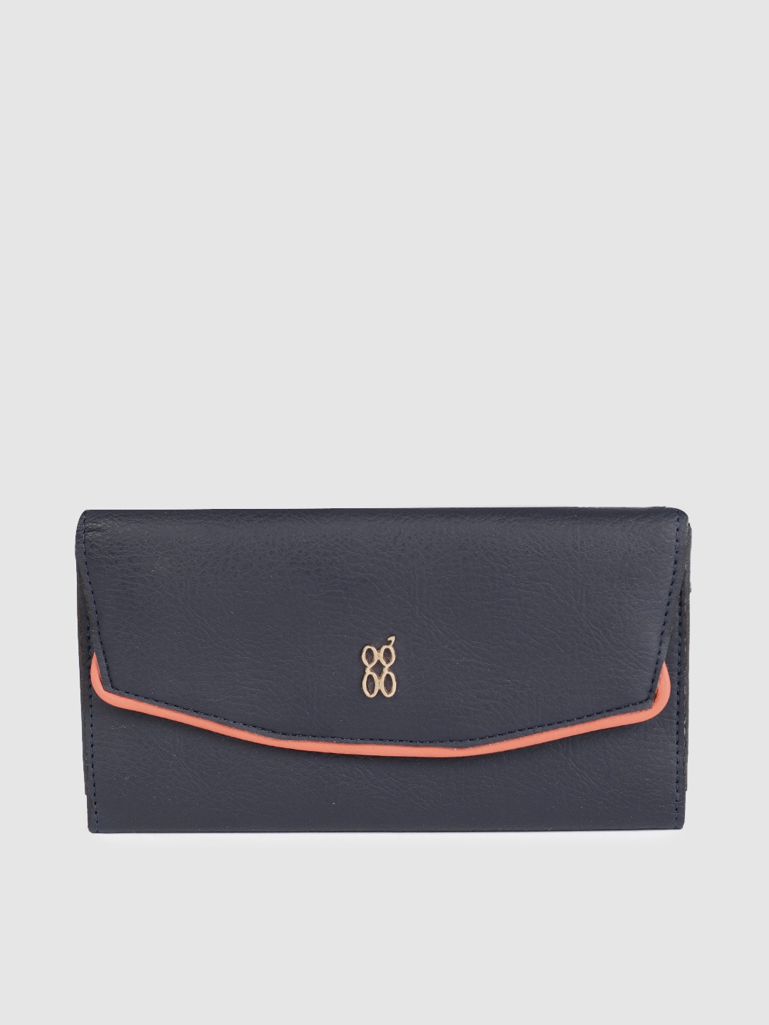 

Baggit Women Navy Blue ANTHONY E FABELLA Solid Two Fold Wallet