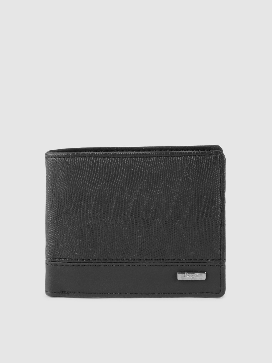 

Baggit Men Black Textured POWERFULL TIZZY Two Fold Wallet