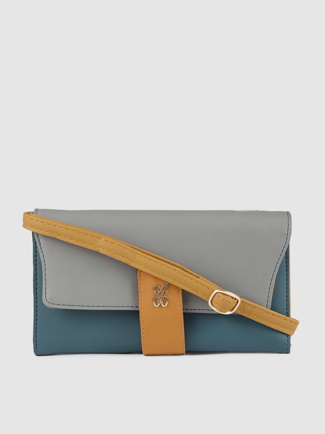 

Baggit Women Teal & Grey Solid Two Fold Wallet