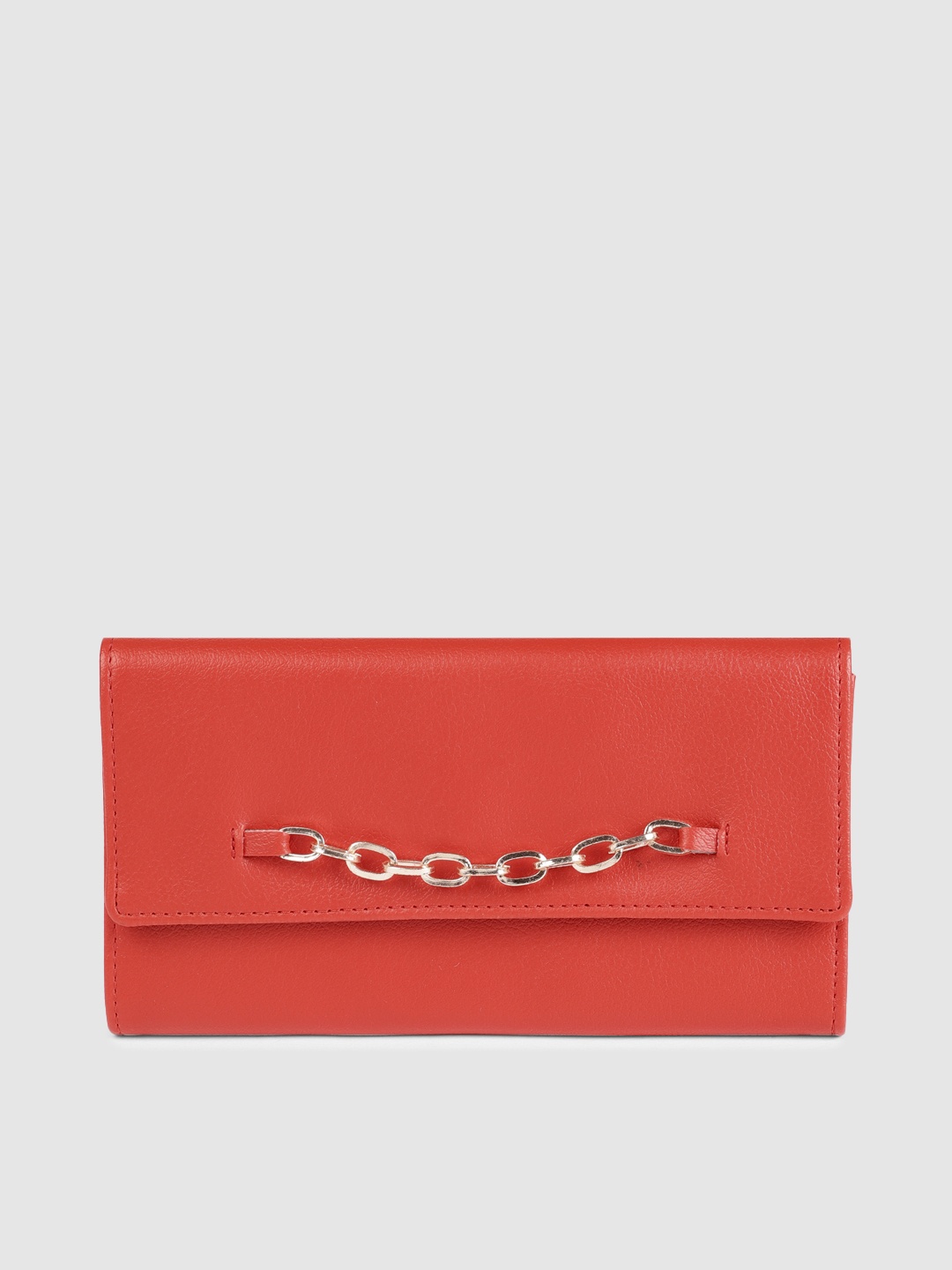 

Baggit Women Coral Red Solid Two Fold Wallet