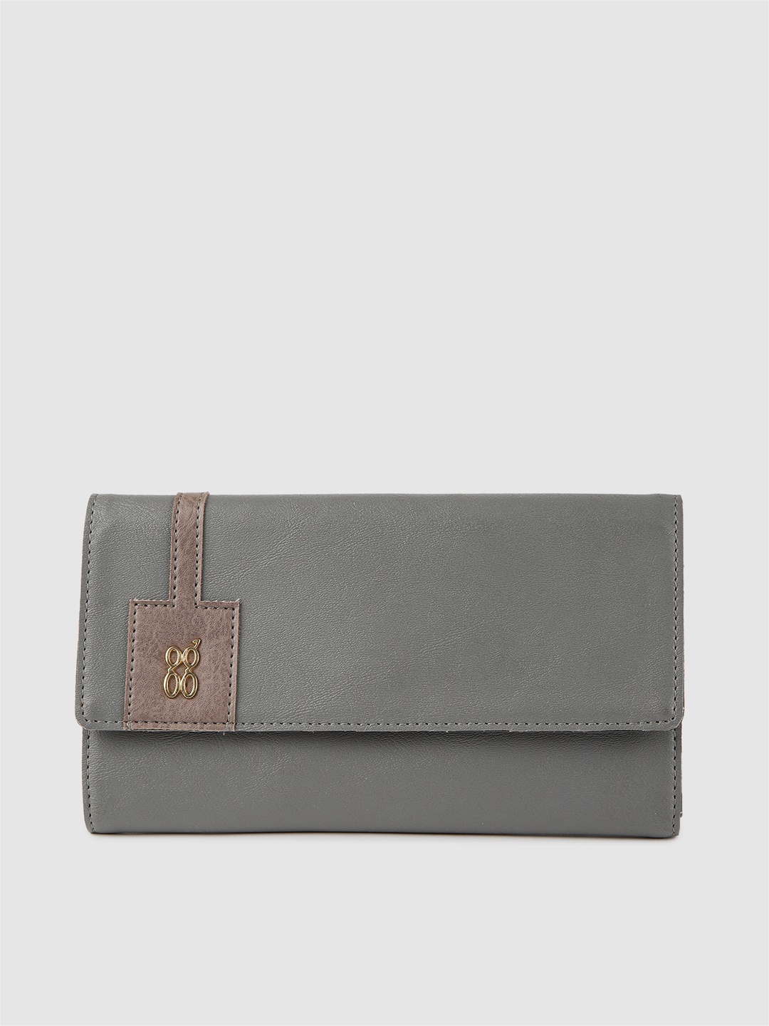 

Baggit Women Grey Solid OREGON E ASHLYN Three Fold Wallet